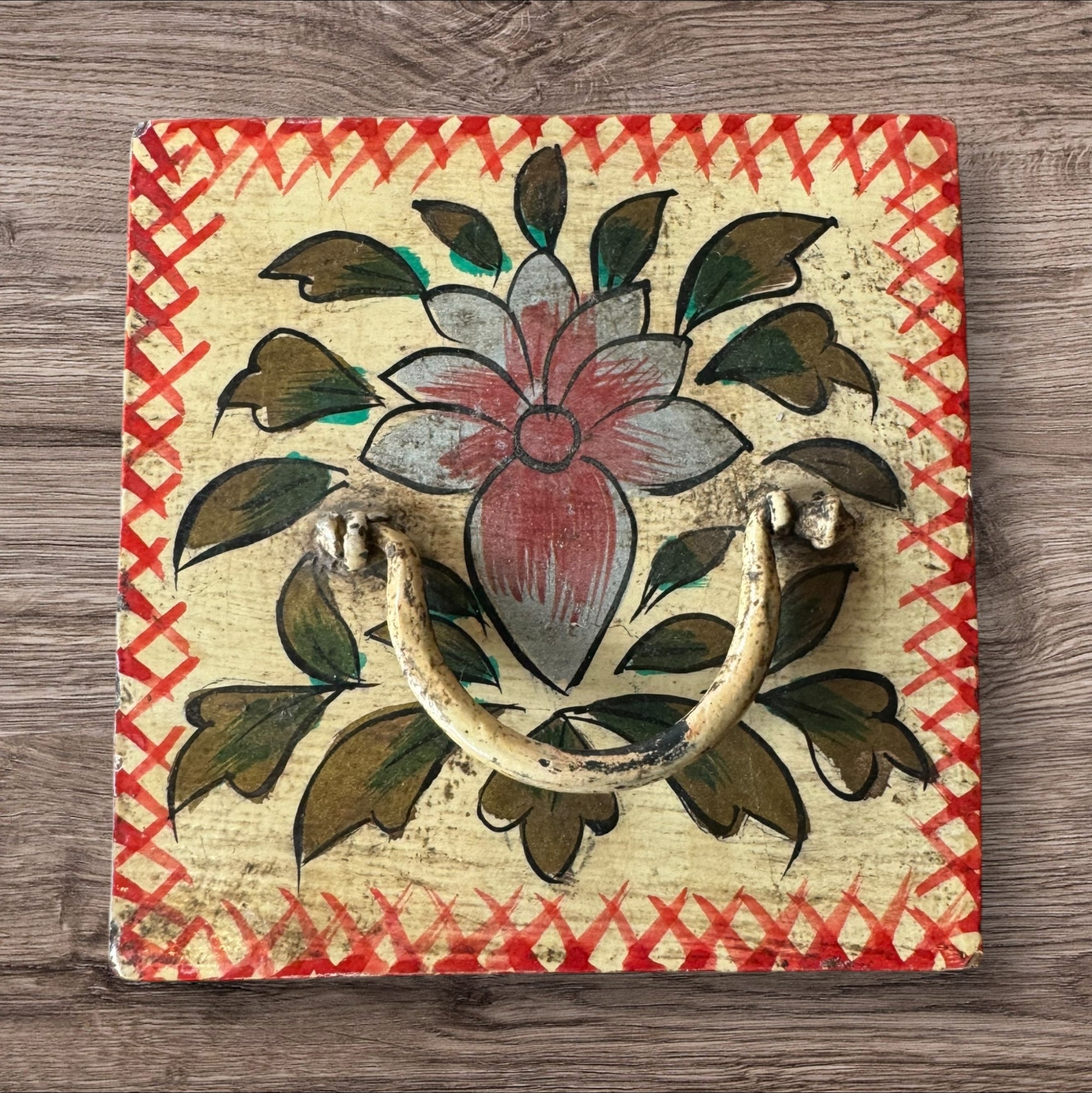 Handpainted Indian storage box 1