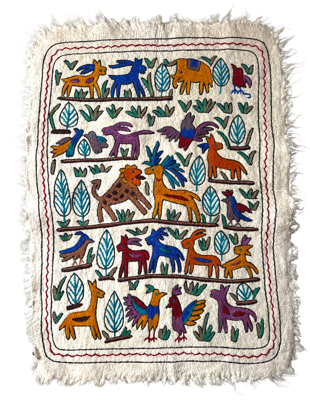 Embroidery Rug felt wool BIG - Animals 5