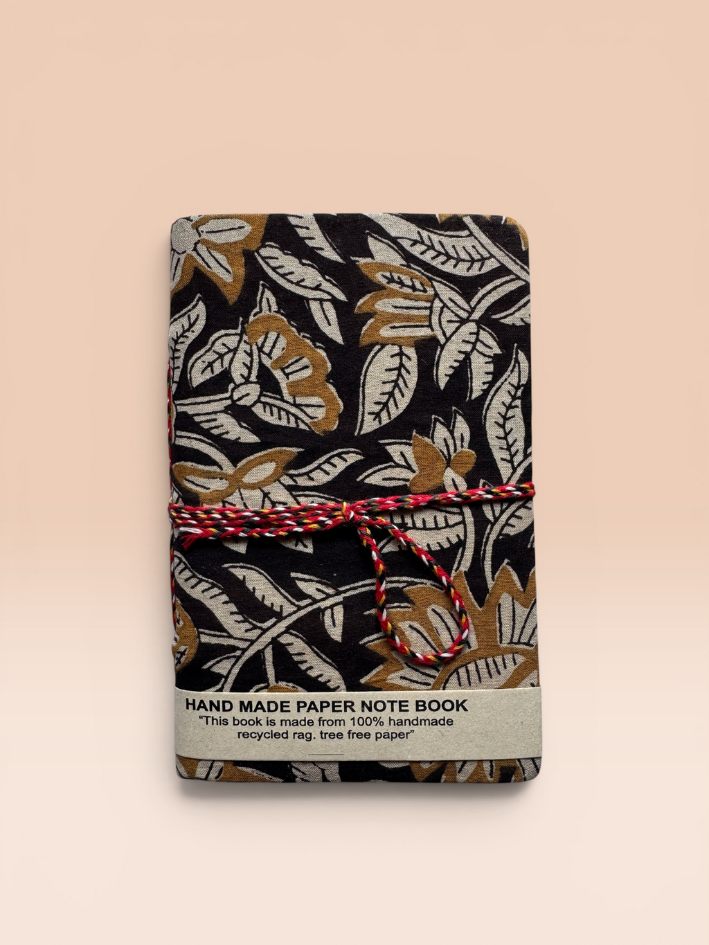 Block printed Journaling Book - Small (BlackOchre)