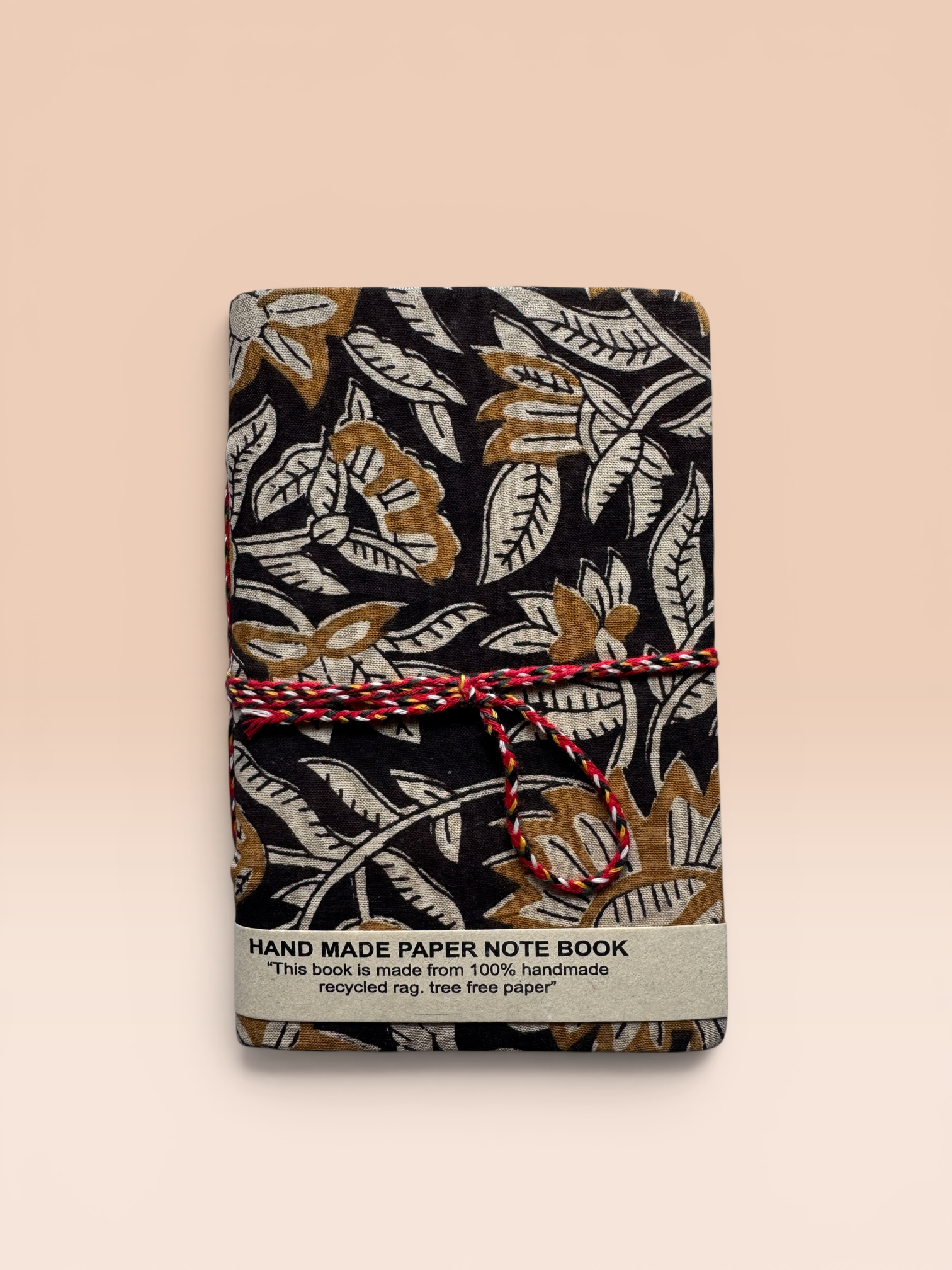 Block printed Journaling Book - Small (BlackOchre)
