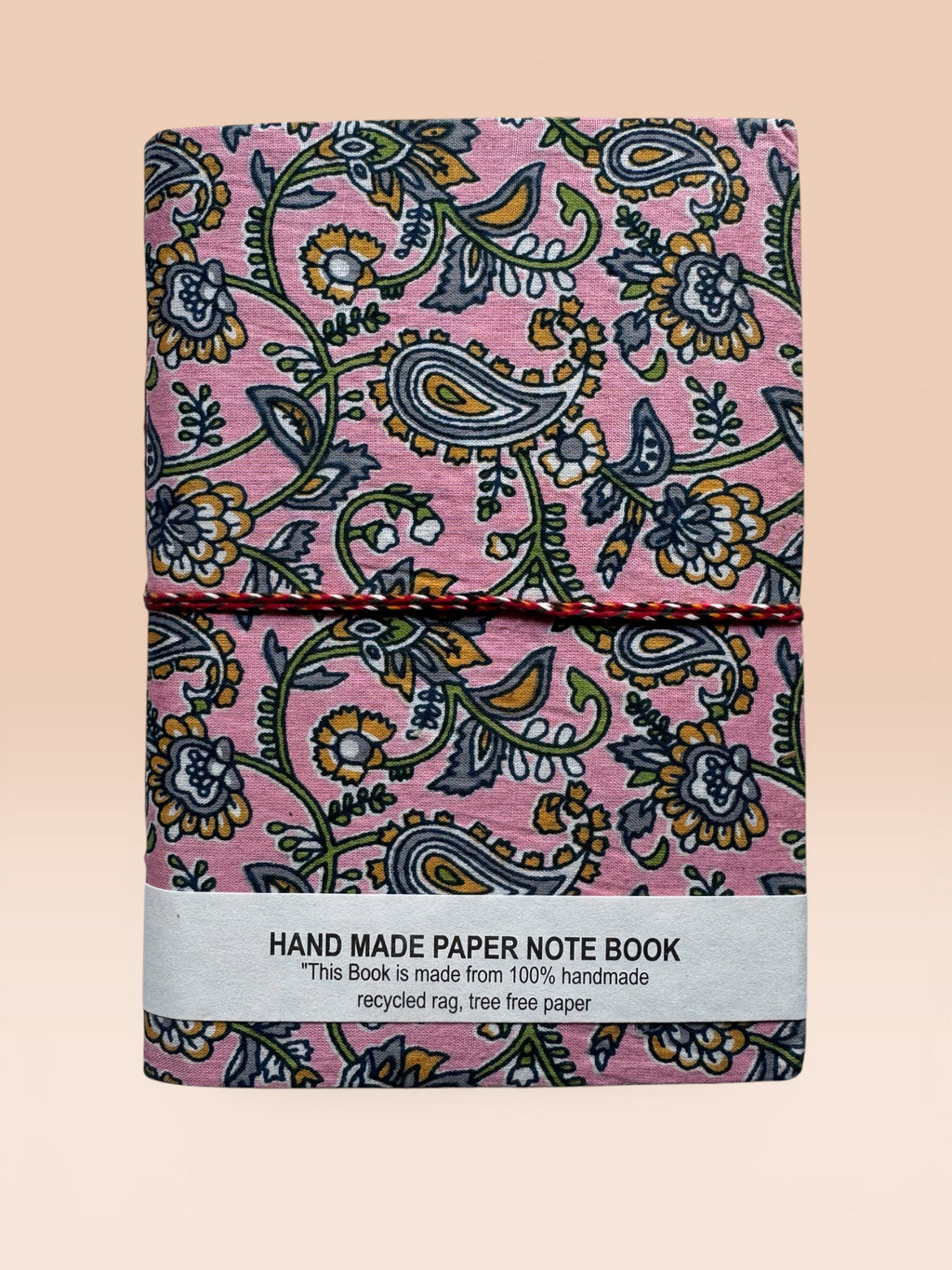 Block printed Journaling Book - Medium (PinkPaisley)