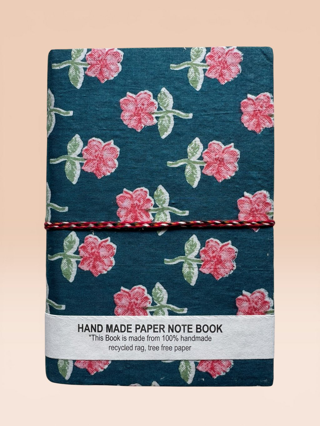 Block printed Journaling Book - Medium (BlueFlower)