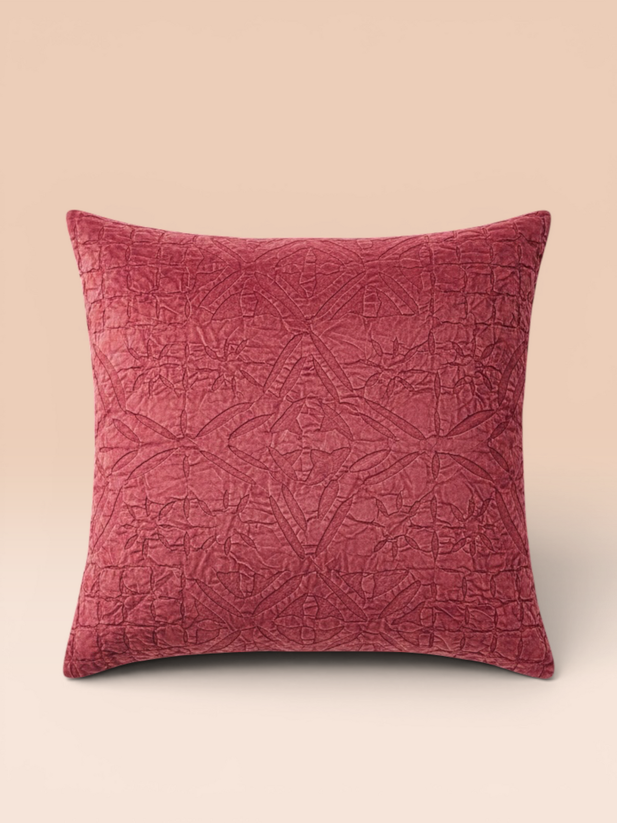 Cushion Cover Applique - Wine red