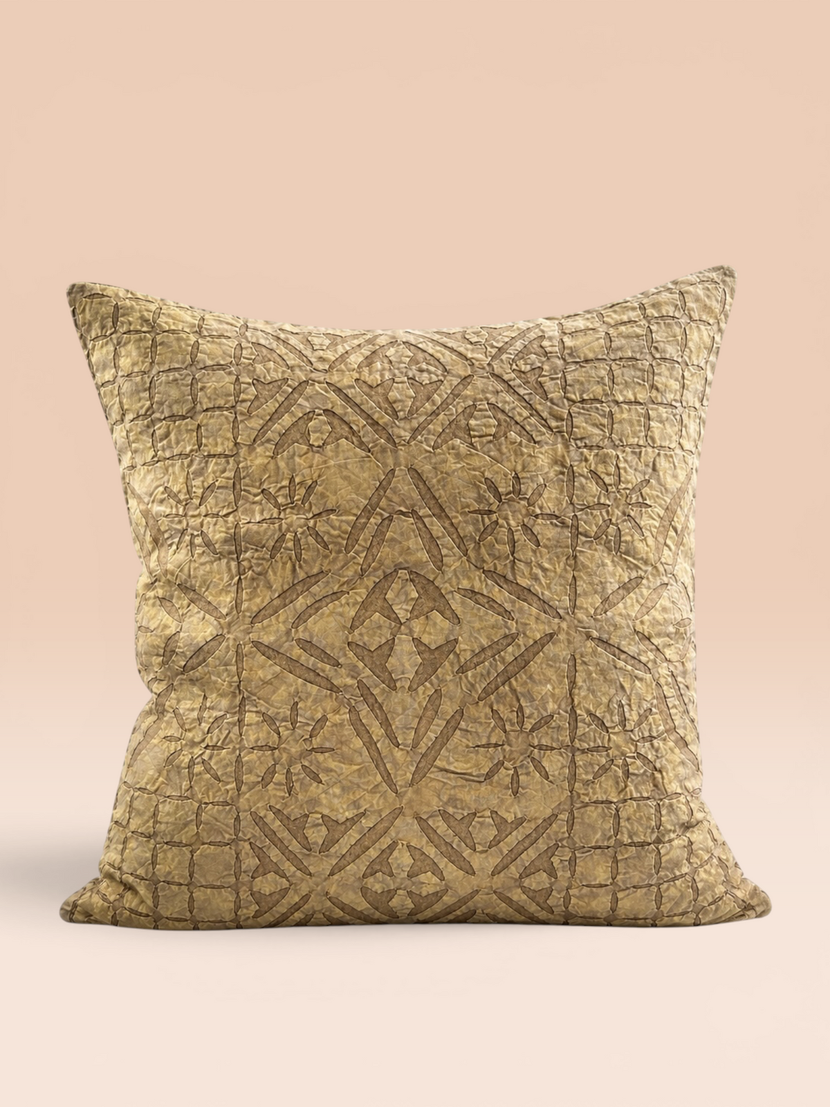Cushion Cover Applique - Mustard