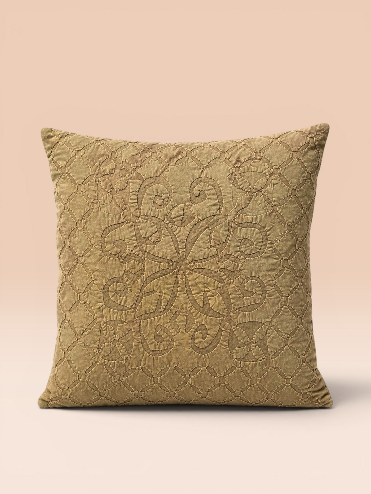 Cushion Cover Applique - Mustard