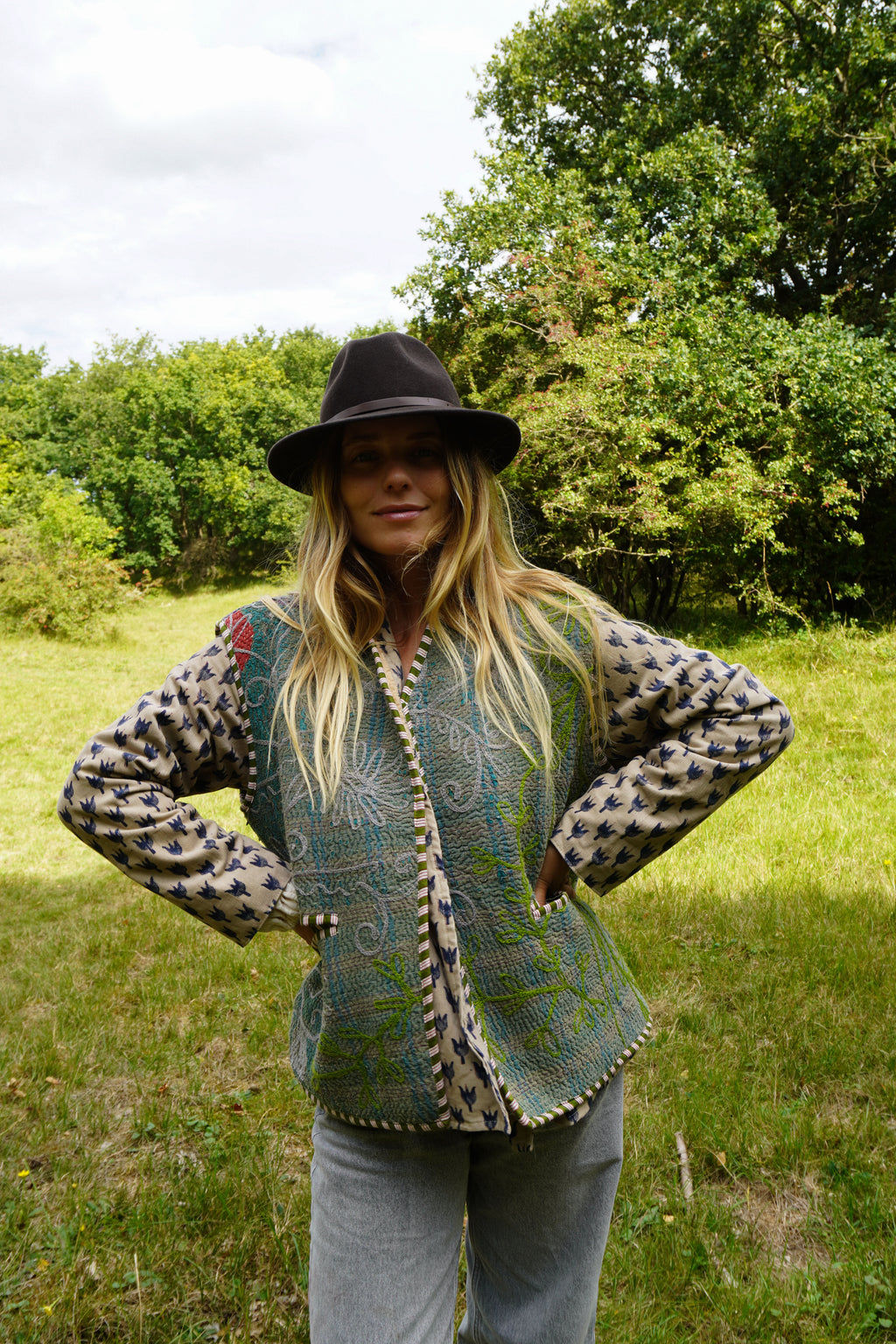 Waistcoat Kantha/Blockprint teddy 014
