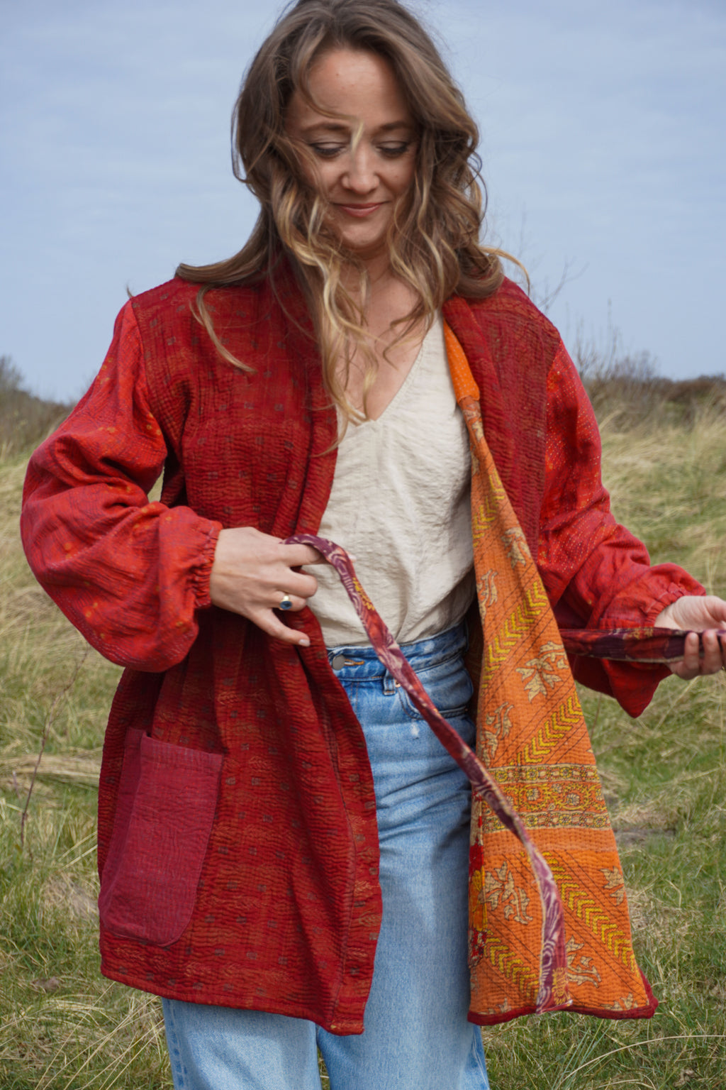 Majstudio / sari coat mid / Vintage india rugged 085