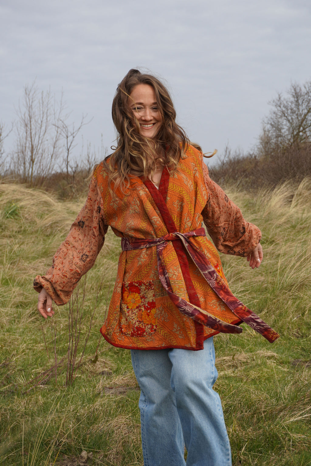 Majstudio / sari coat mid / Vintage india rugged 085