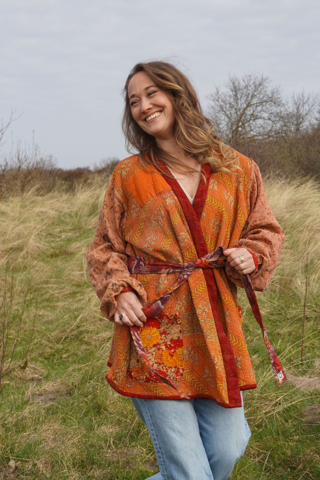 Majstudio / sari coat mid / Vintage india rugged 085