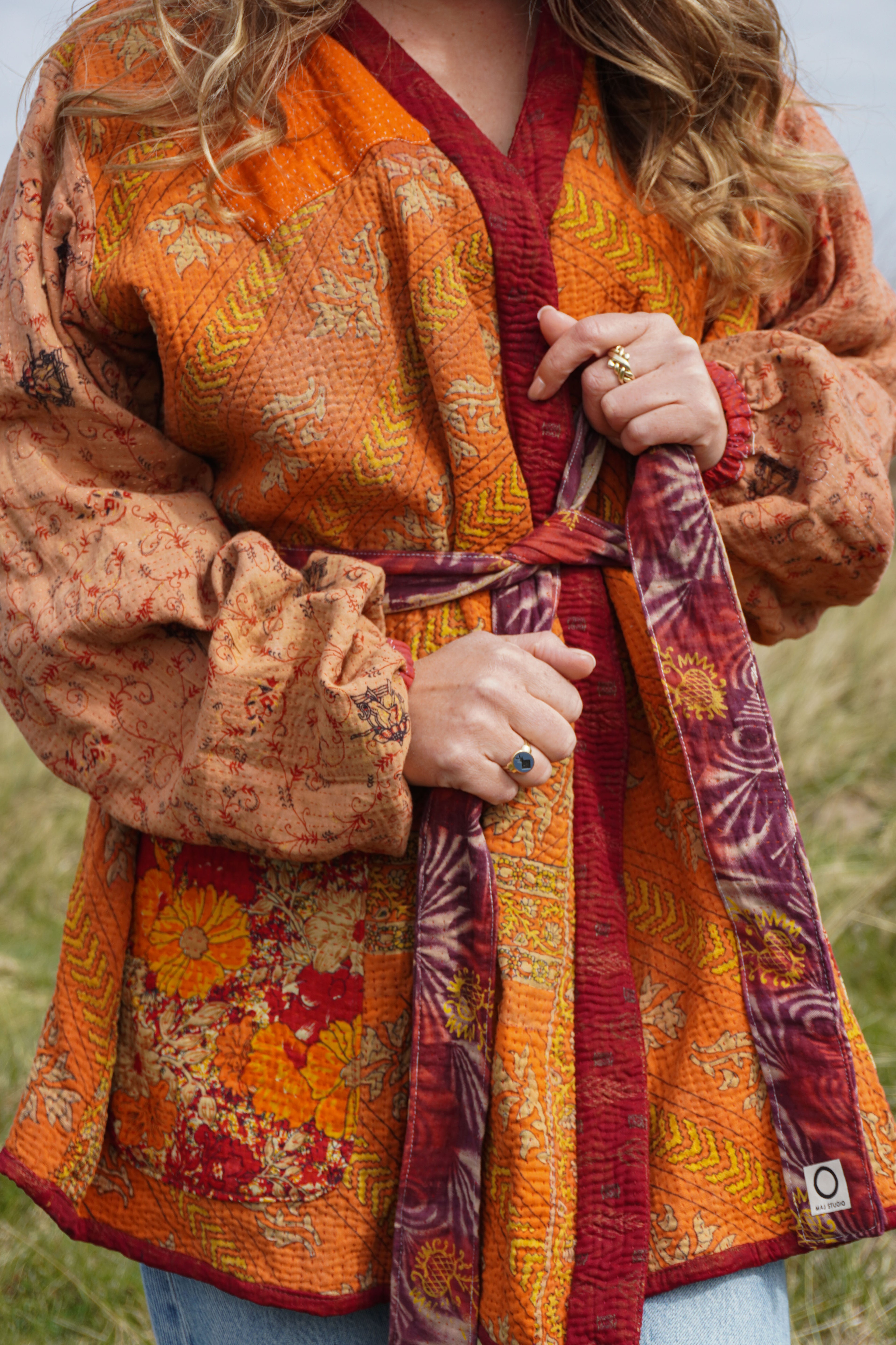 Majstudio / sari coat mid / Vintage india rugged 085