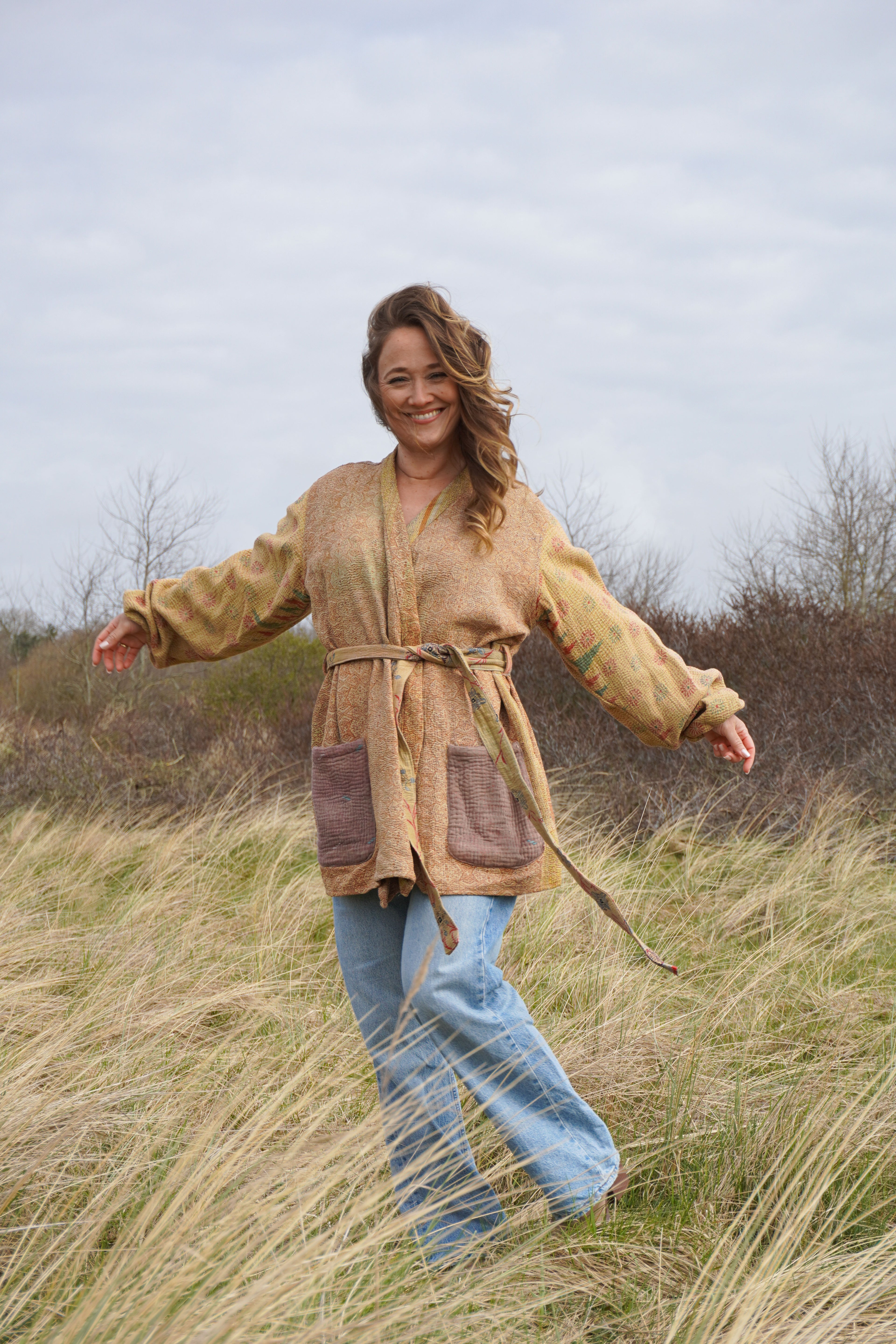 Majstudio / sari coat mid / Vintage india rugged 086