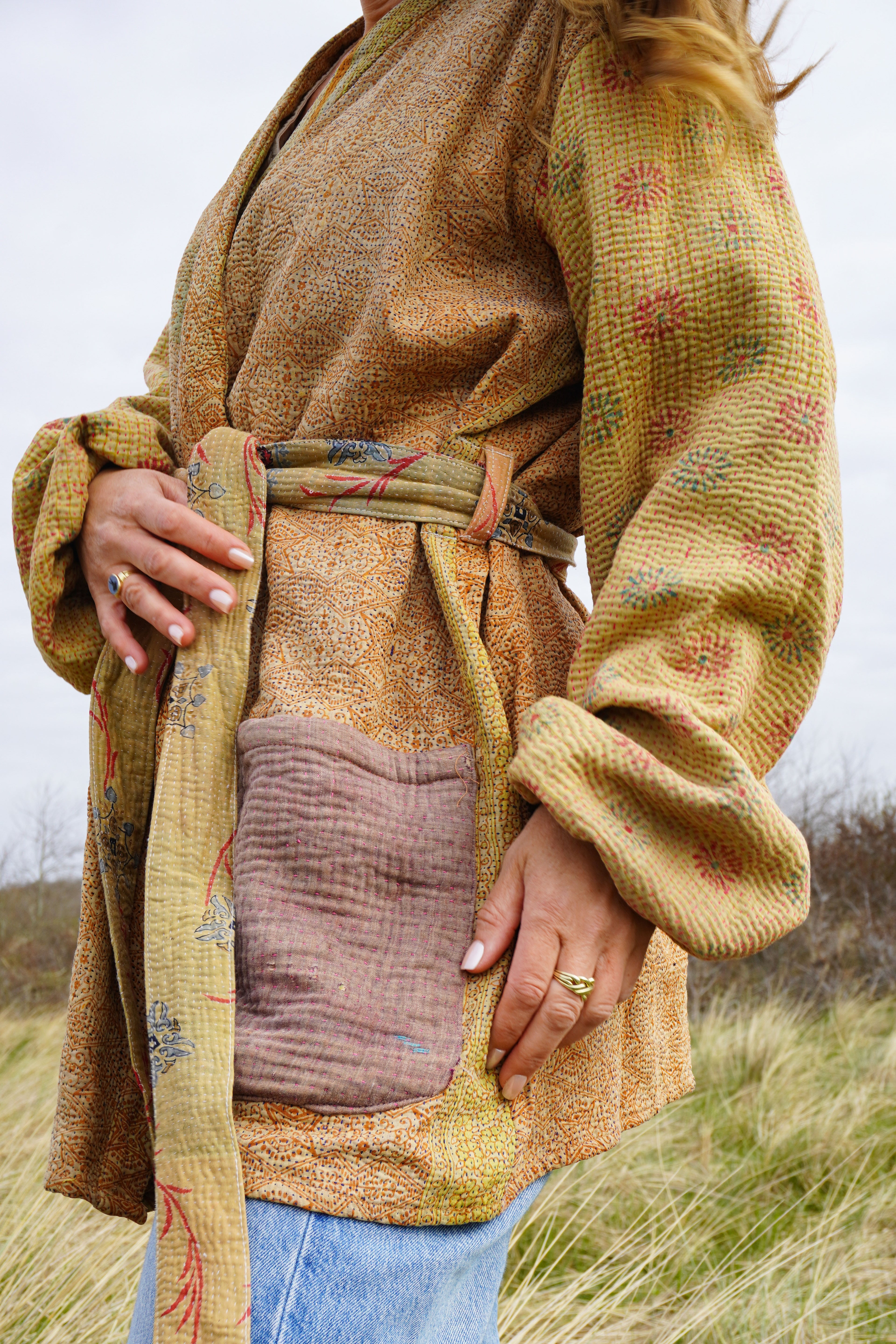 Majstudio / sari coat mid / Vintage india rugged 086