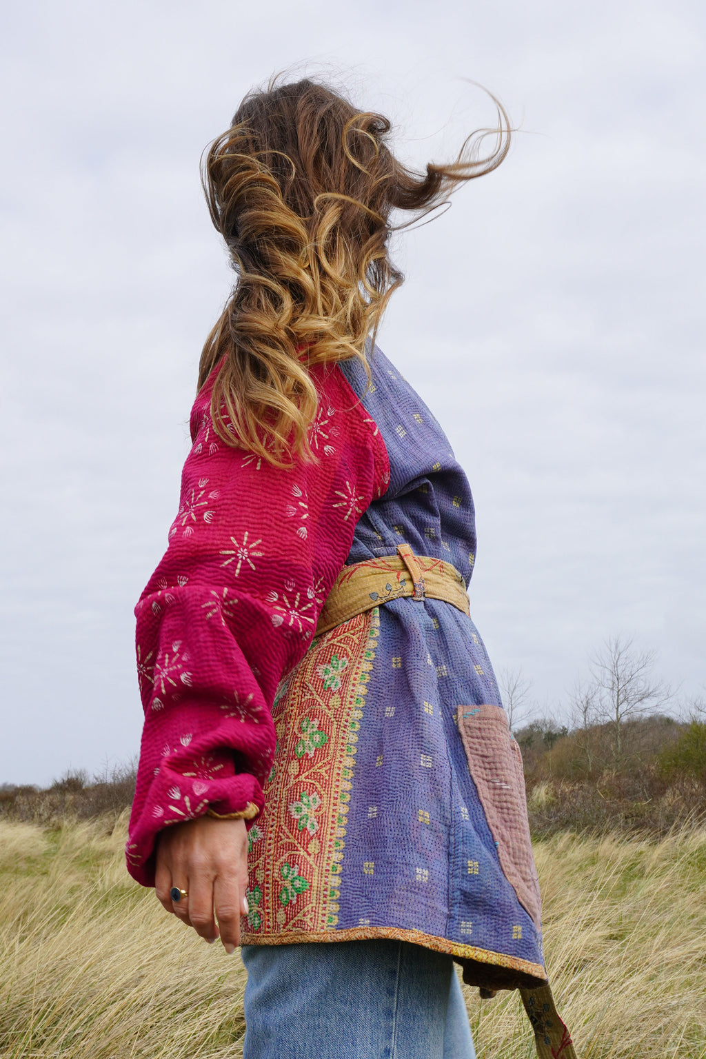 Majstudio / sari coat mid / Vintage india rugged 086