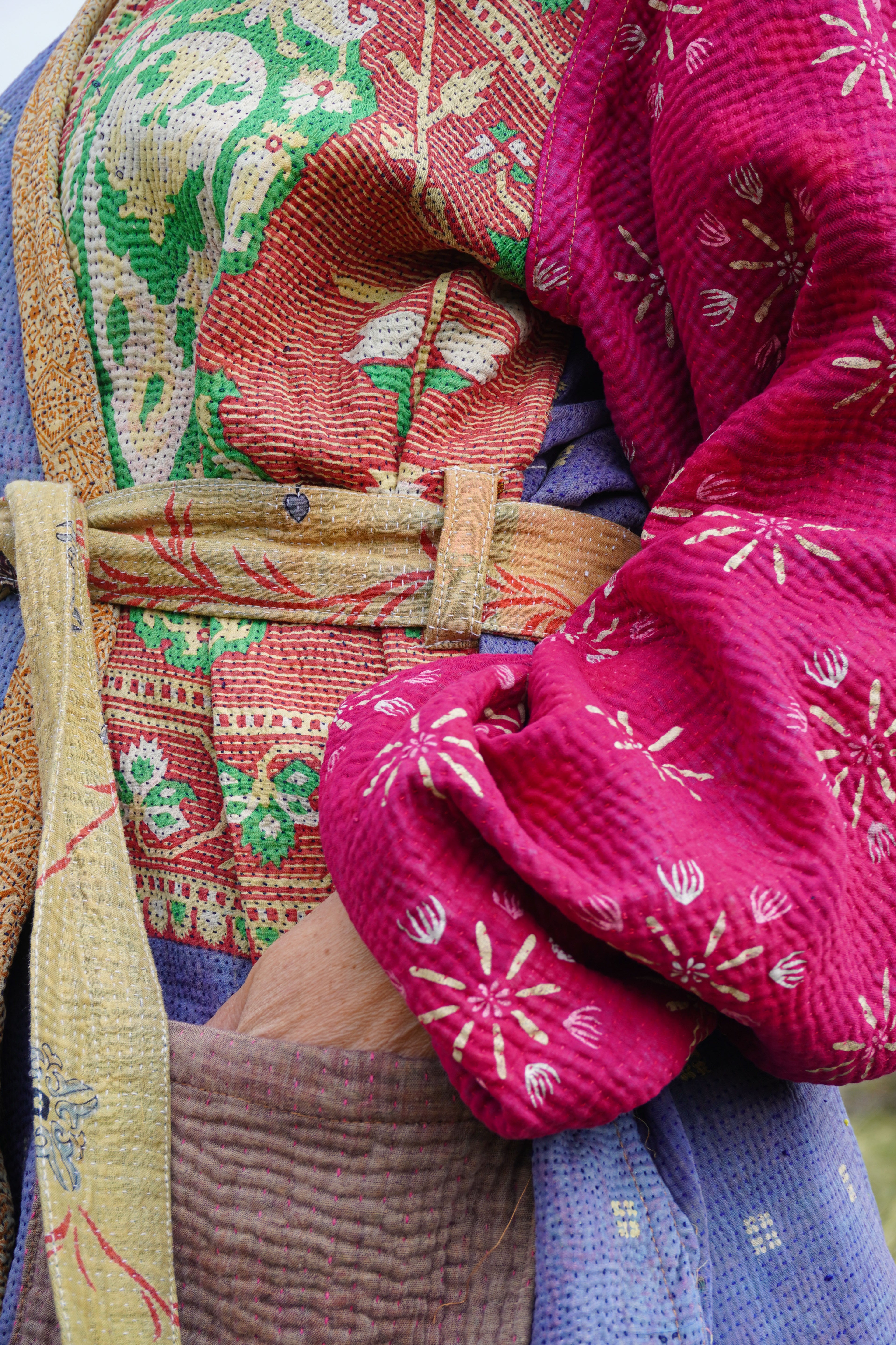 Majstudio / sari coat mid / Vintage india rugged 086