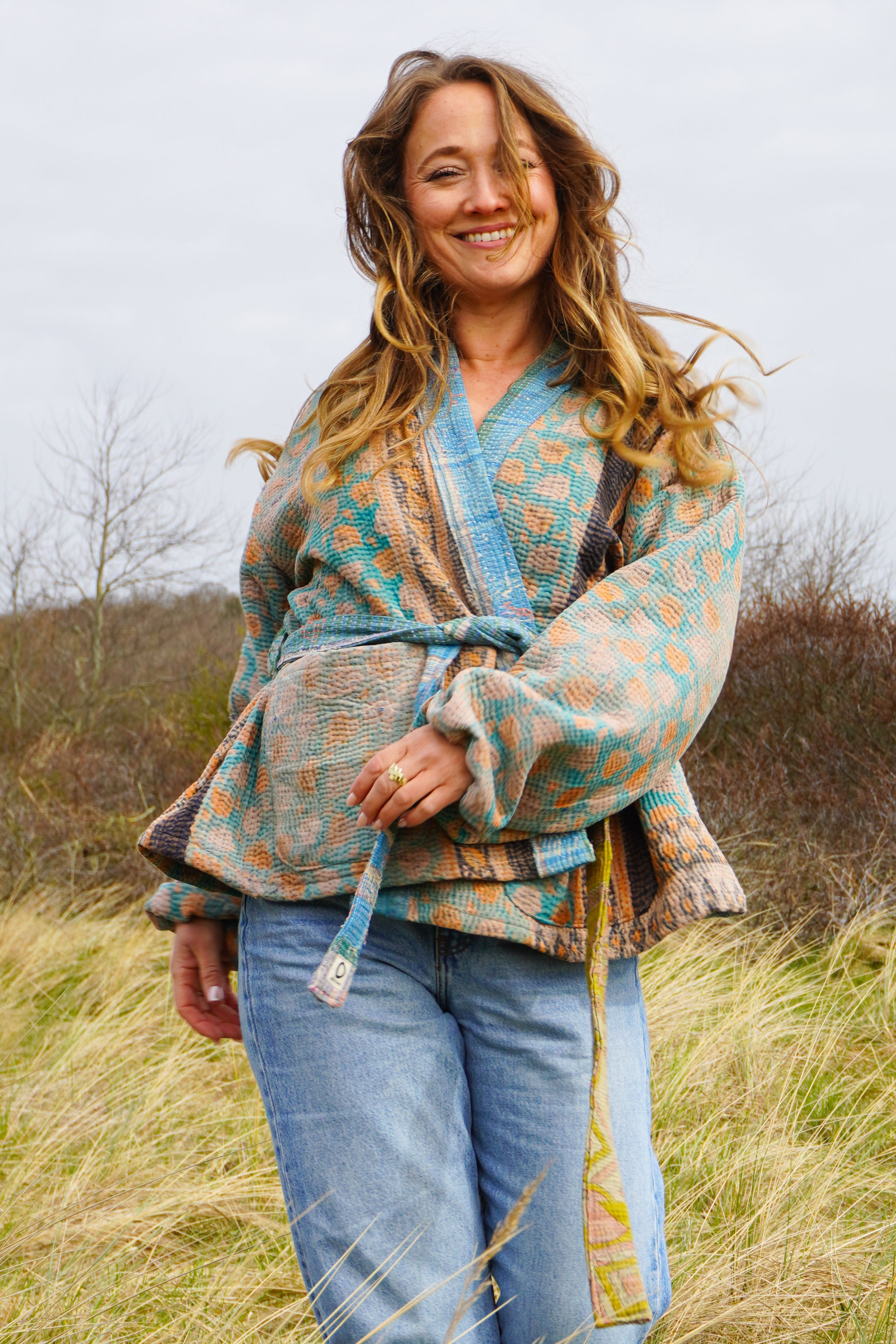 Majstudio / sari coat short / vintage rugged 080