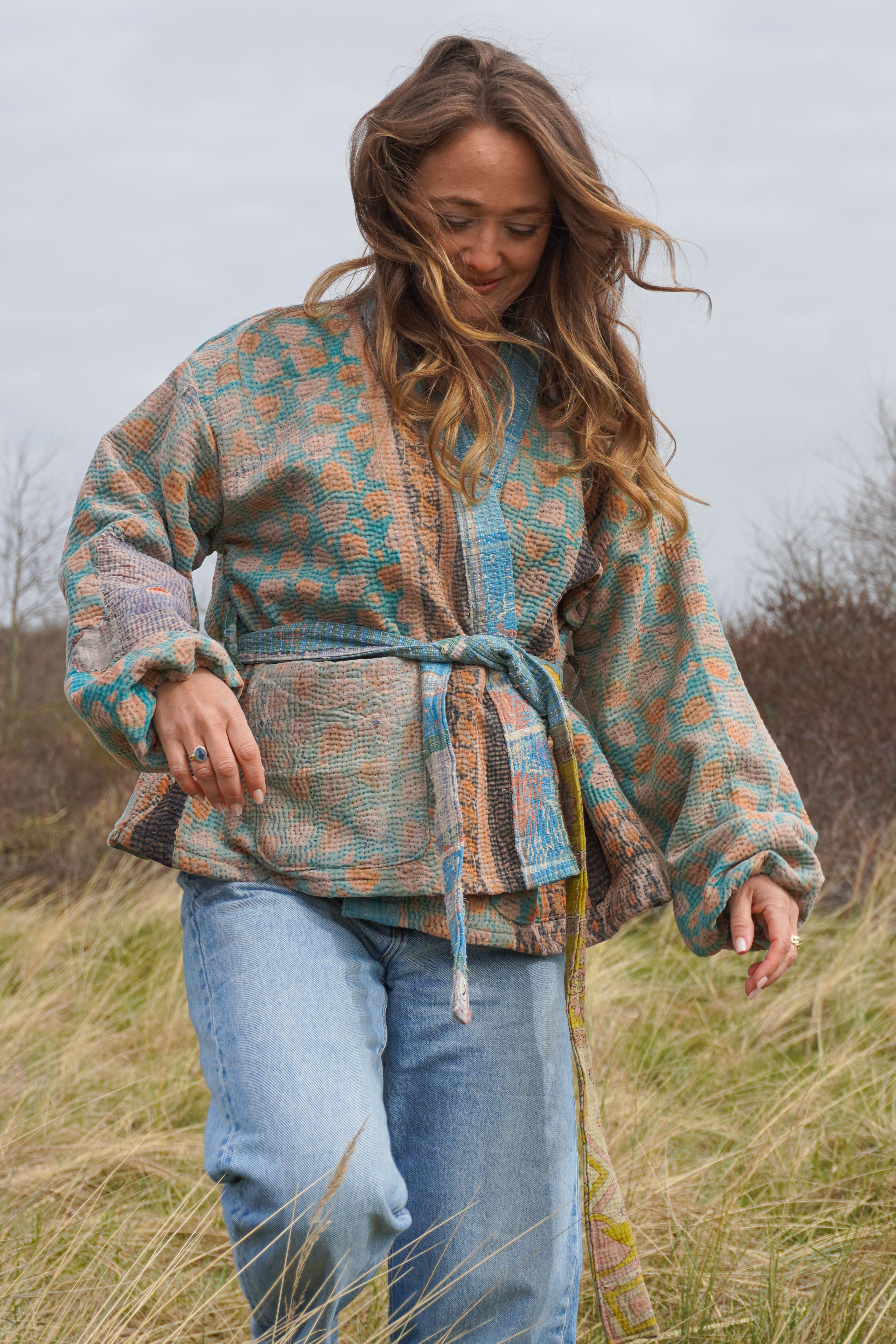 Majstudio / sari coat short / vintage rugged 080