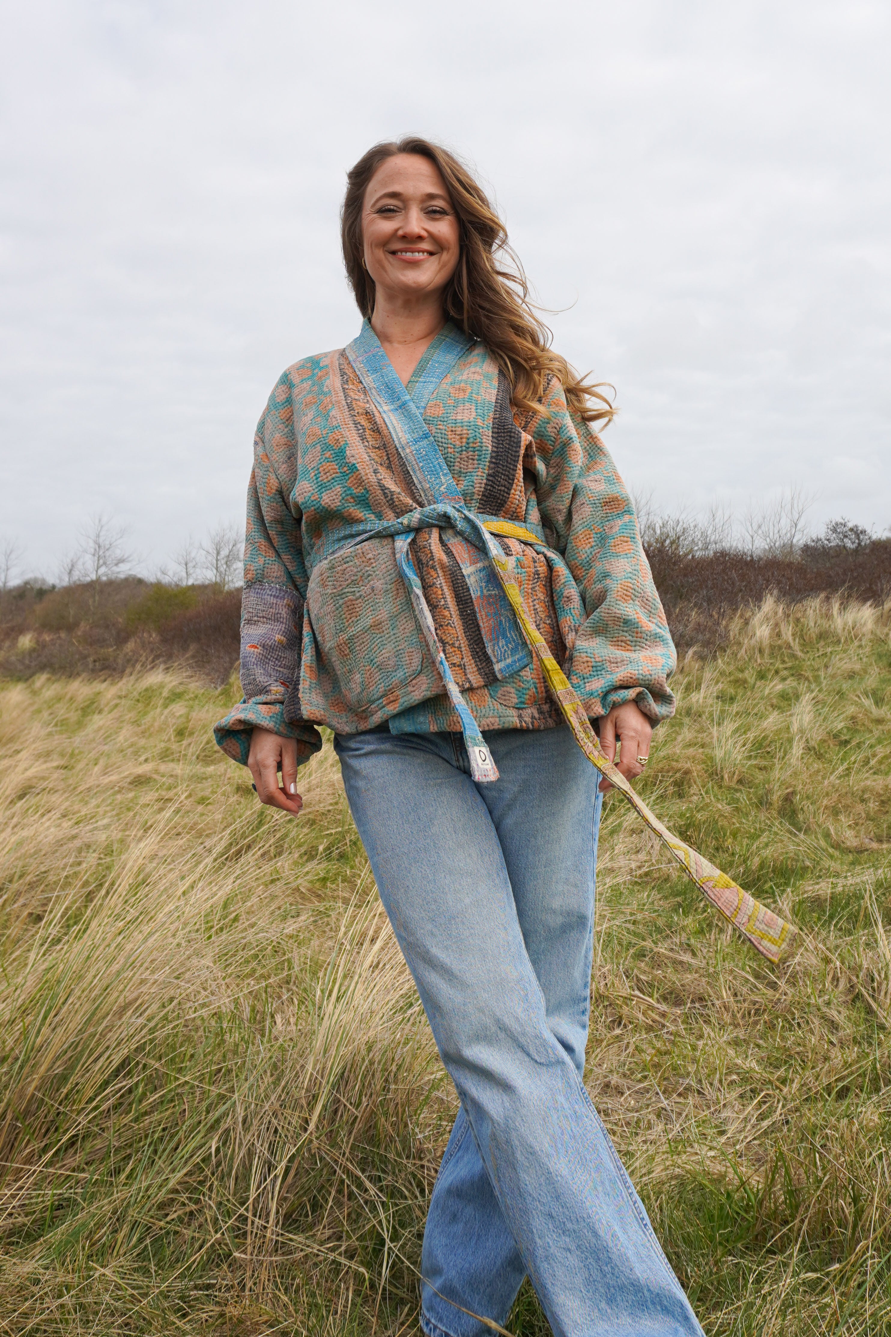 Majstudio / sari coat short / vintage rugged 080