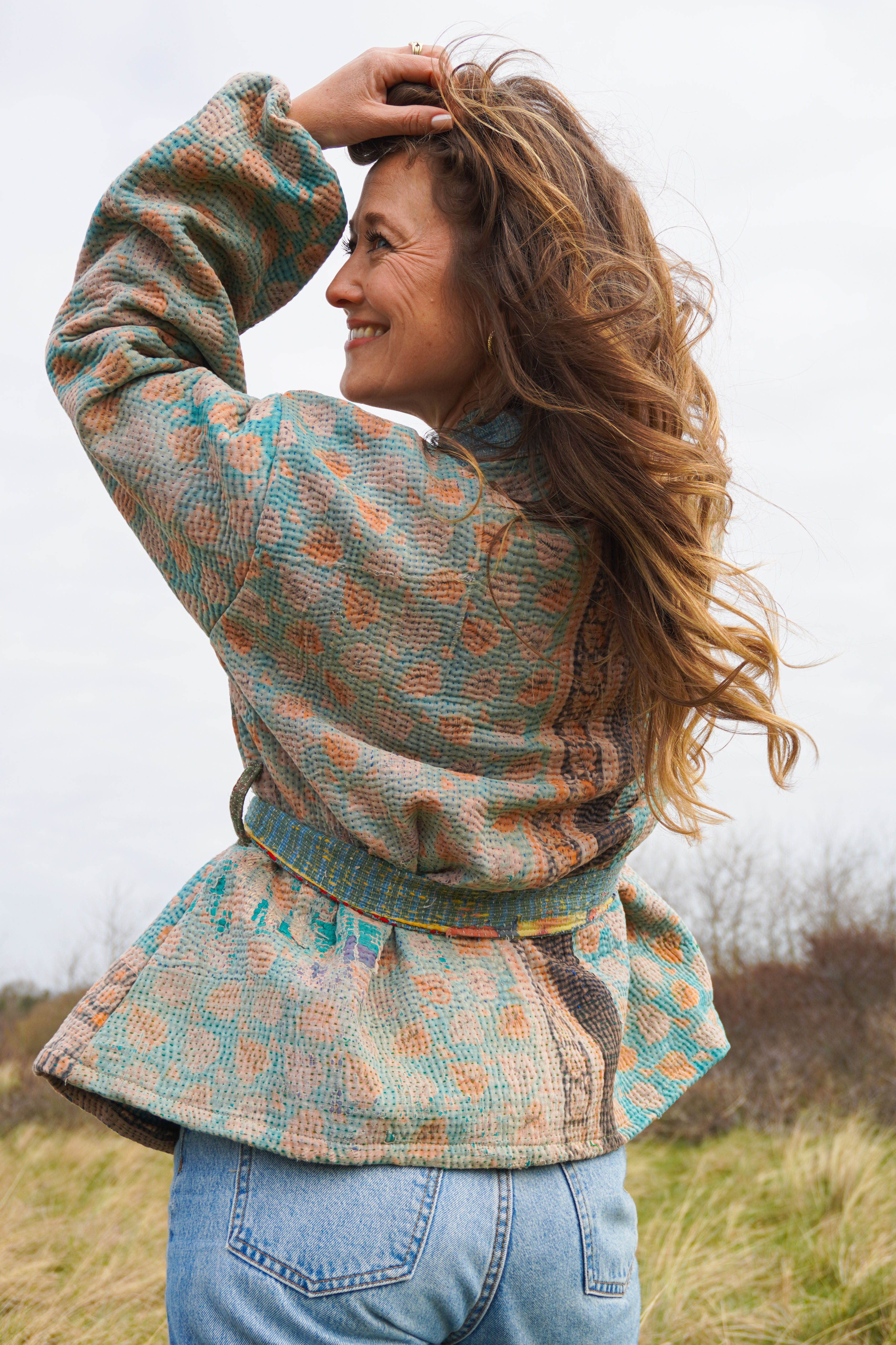 Majstudio / sari coat short / vintage rugged 080