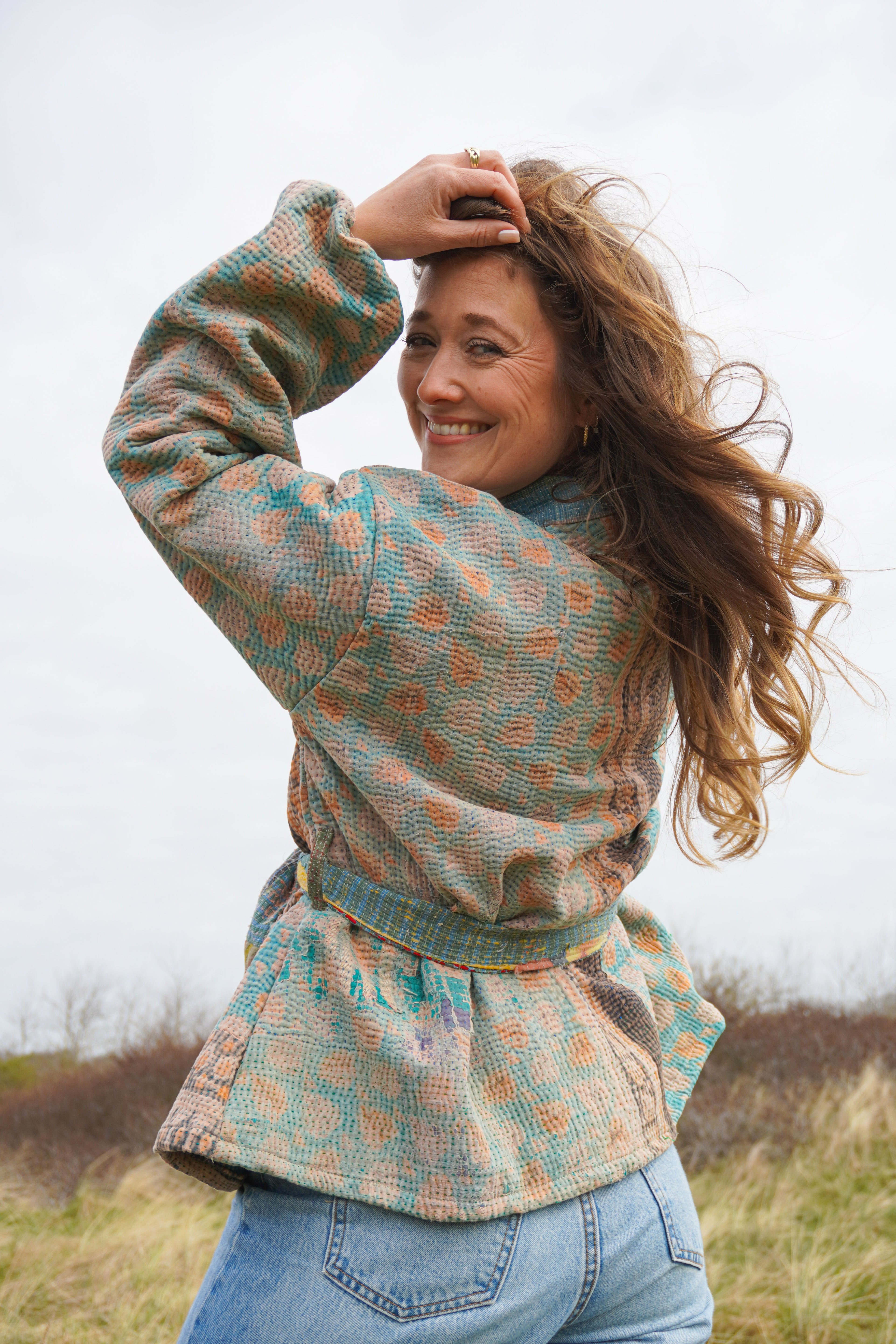 Majstudio / sari coat short / vintage rugged 080