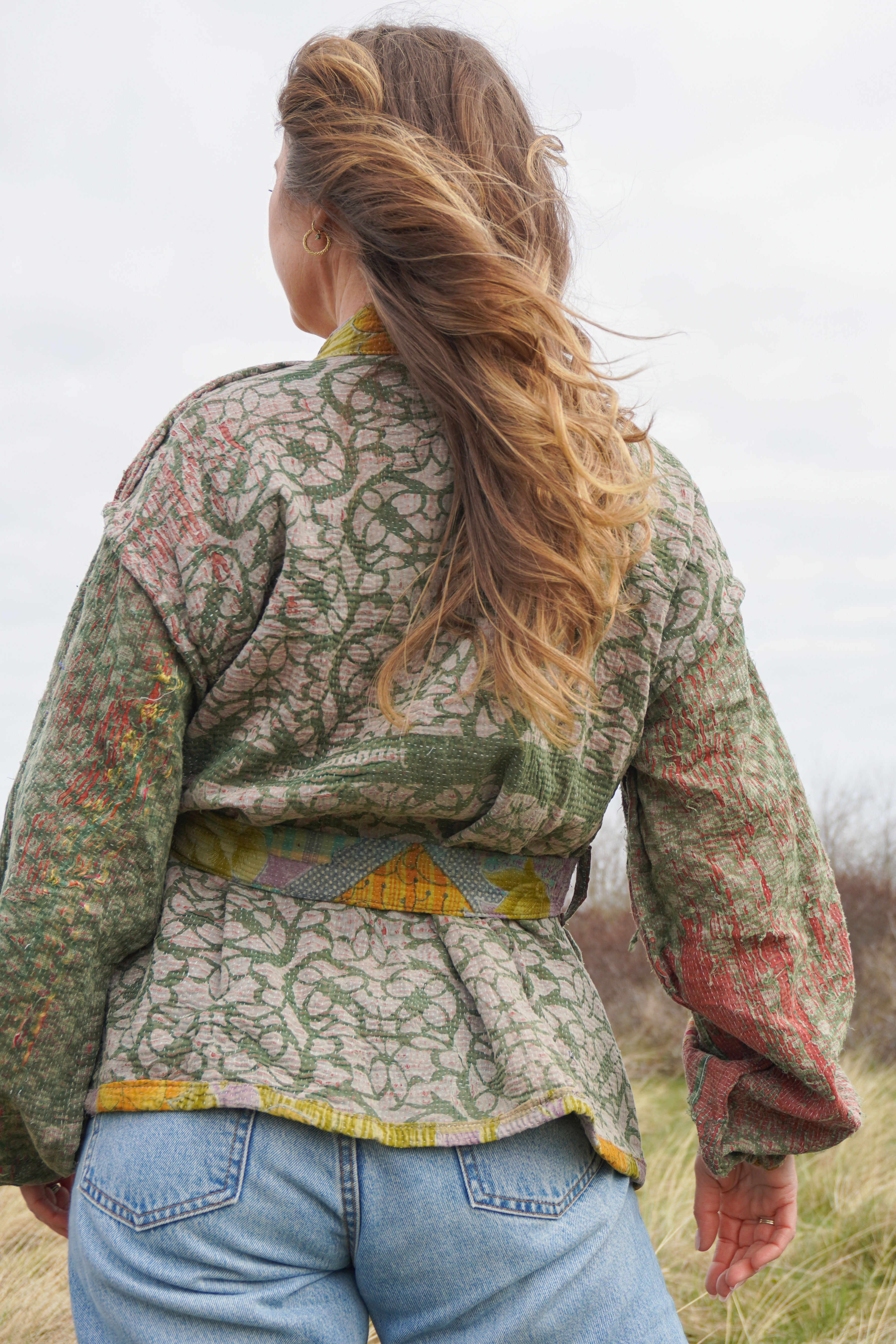 Majstudio / sari coat short / vintage rugged 081