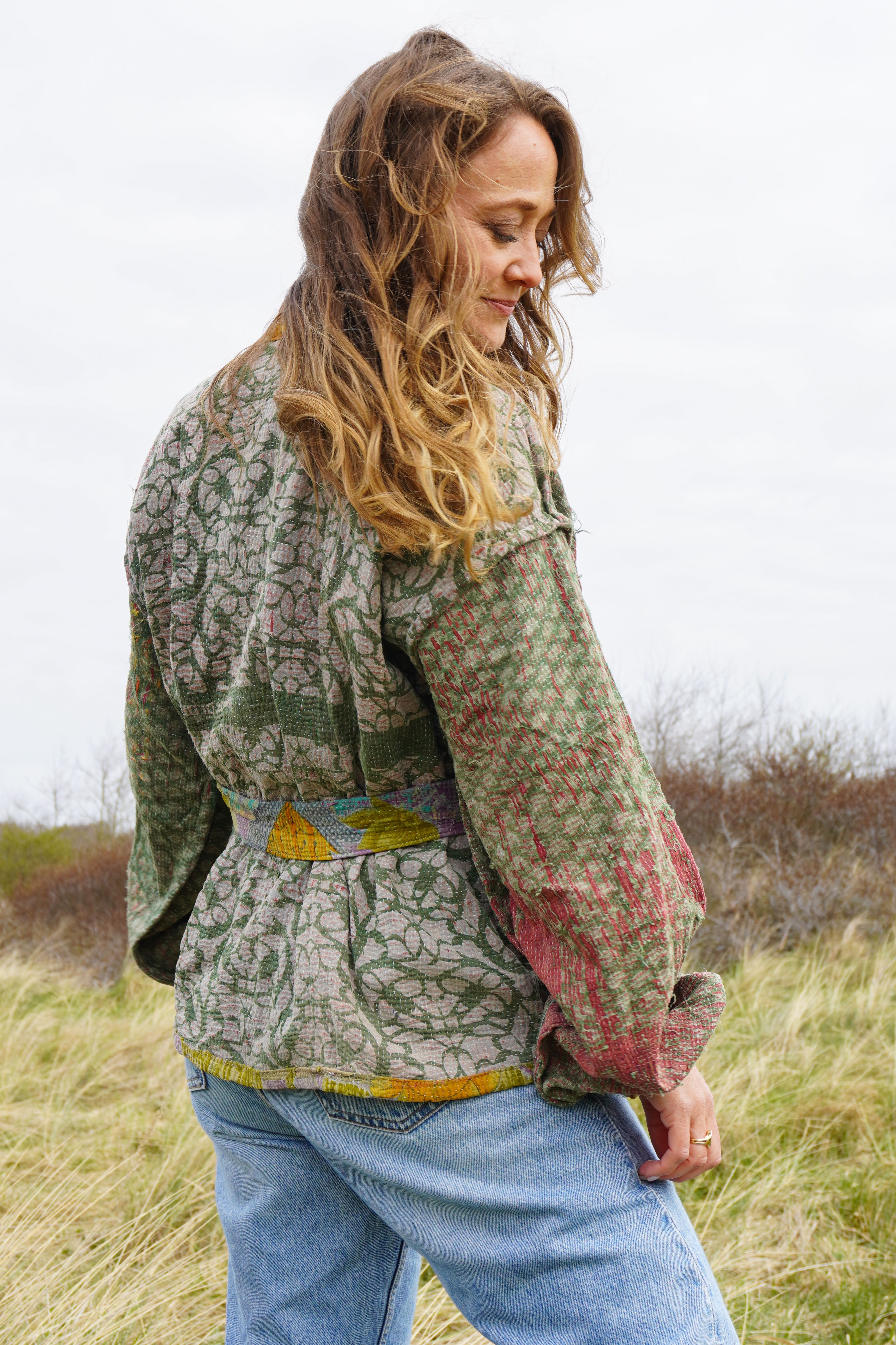 Majstudio / sari coat short / vintage rugged 081