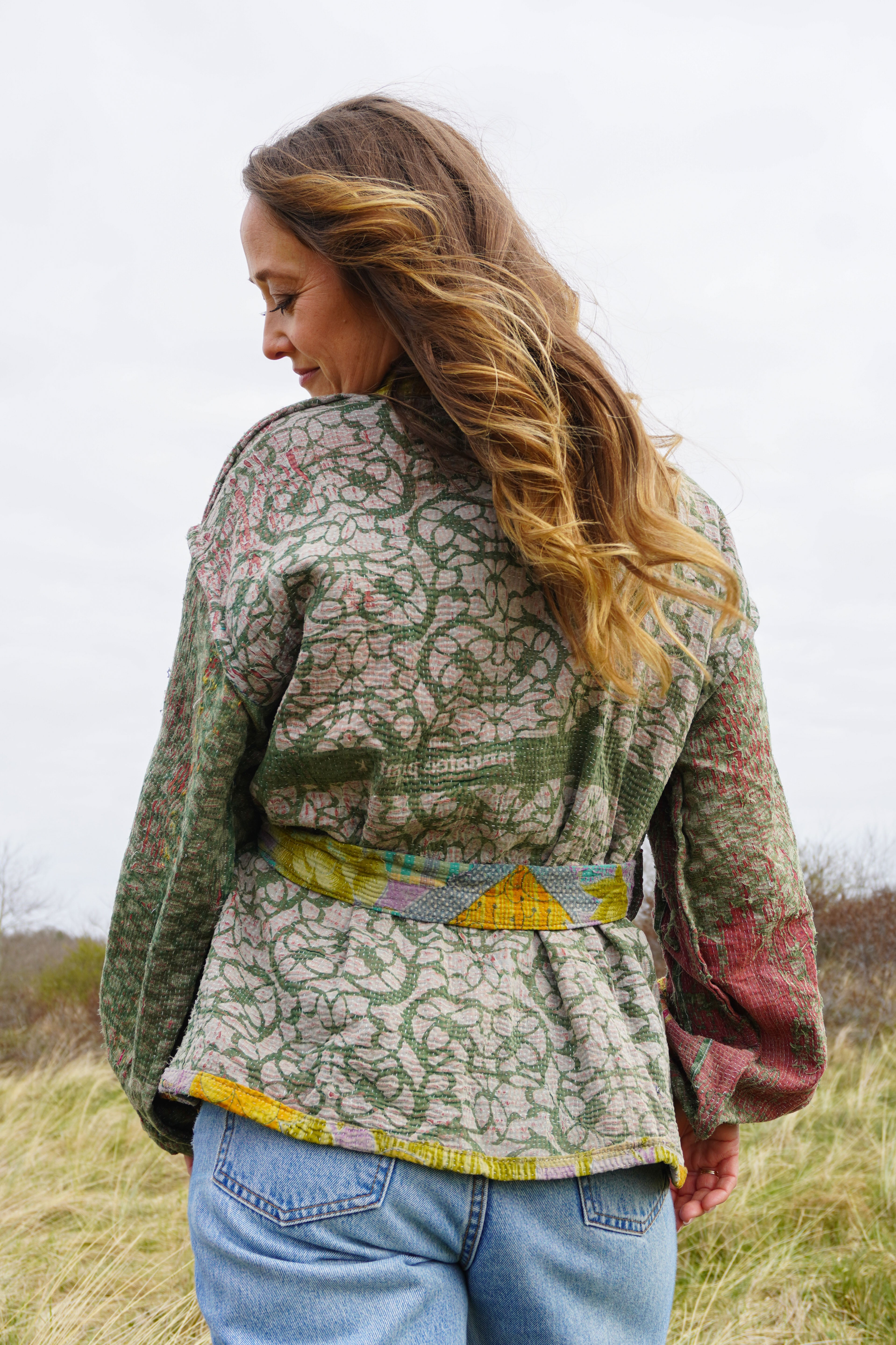 Majstudio / sari coat short / vintage rugged 081