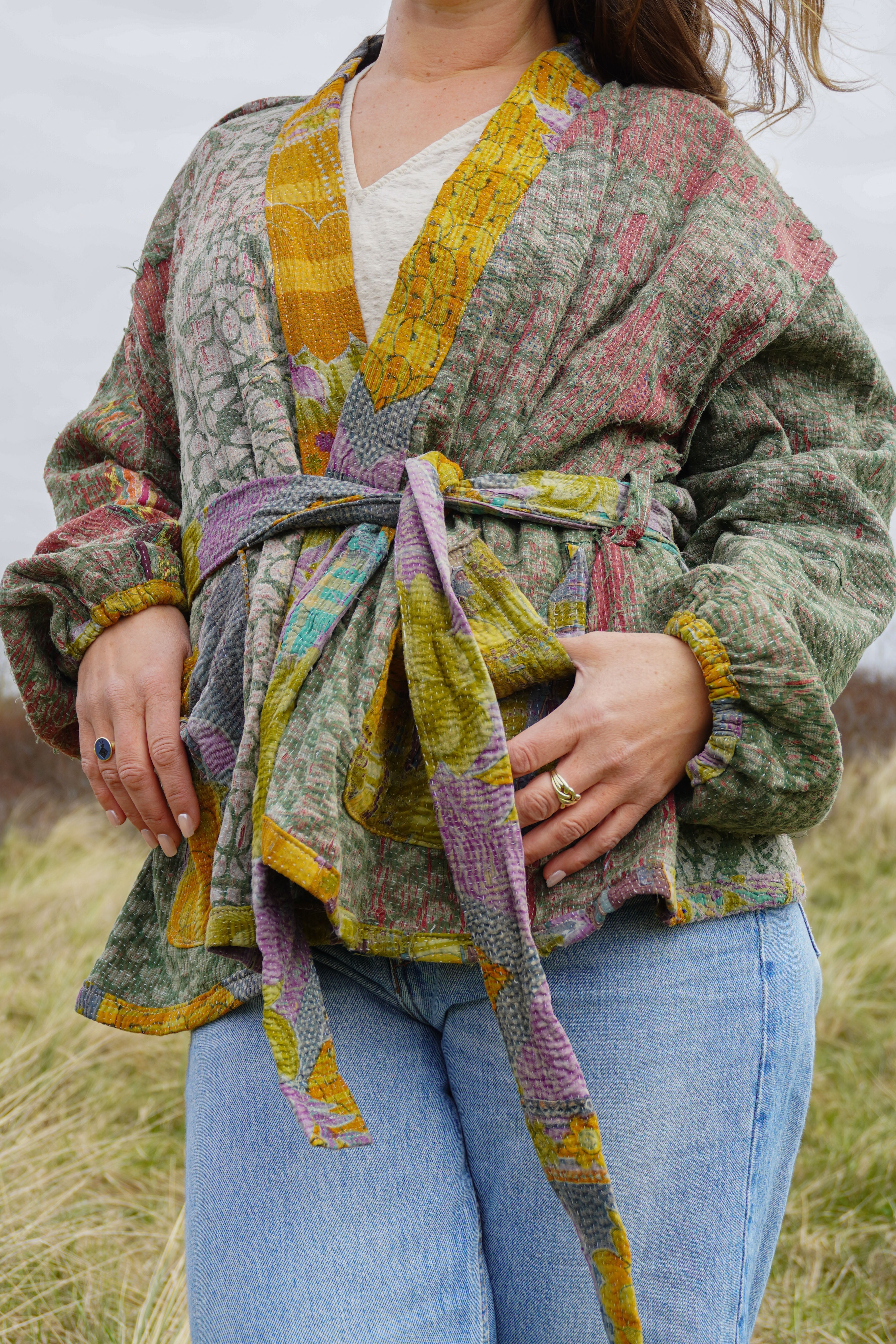 Majstudio / sari coat short / vintage rugged 081