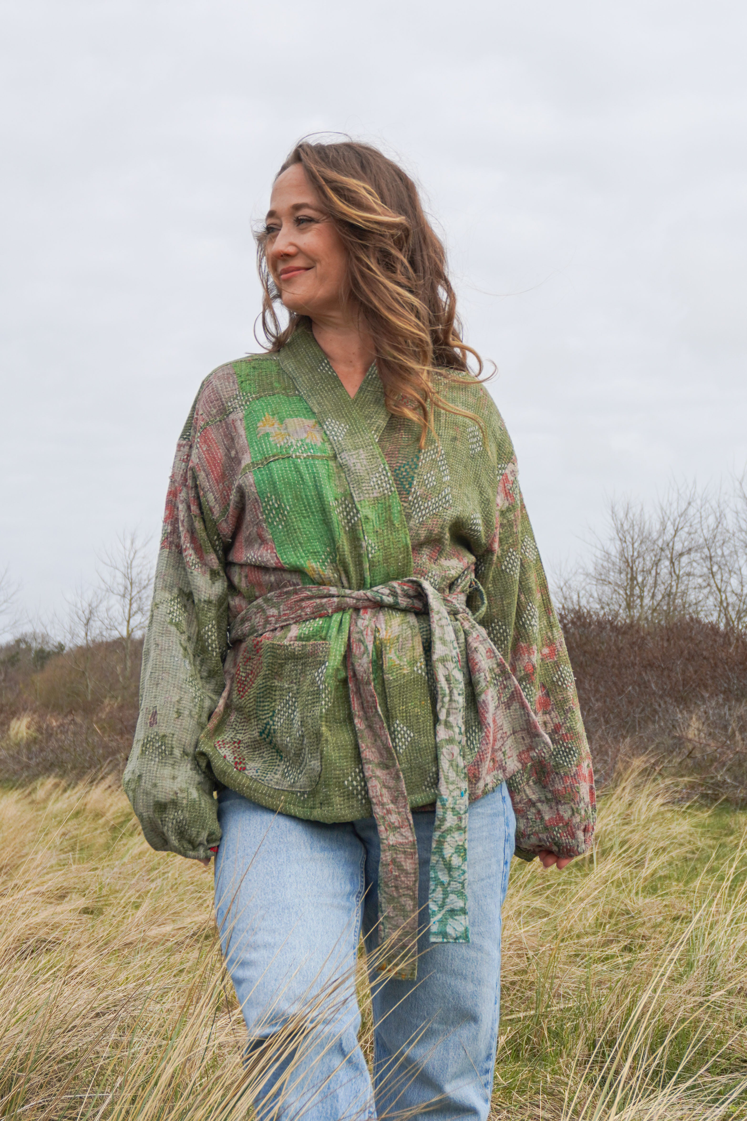 Majstudio / sari coat short / vintage rugged 082