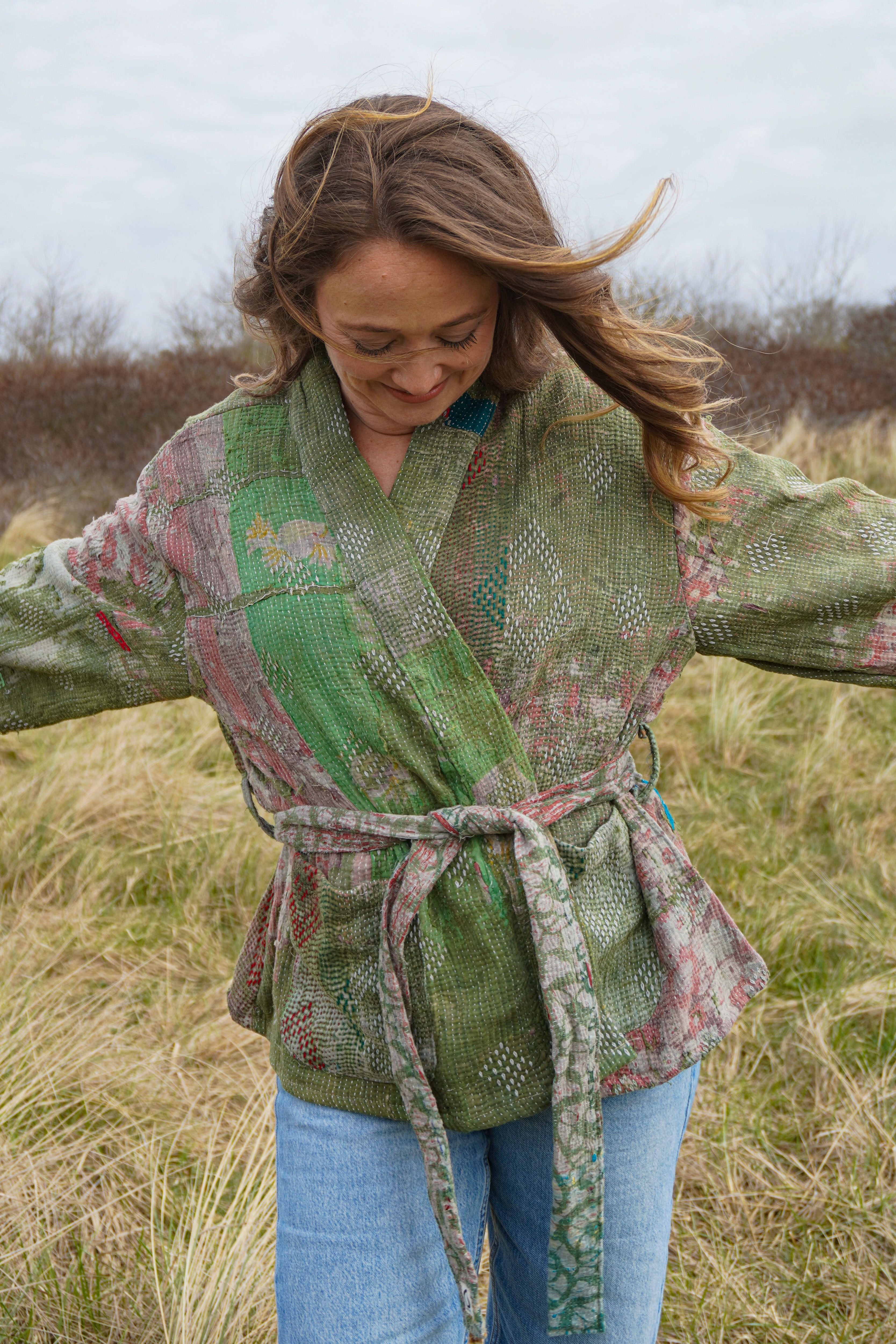 Majstudio / sari coat short / vintage rugged 082