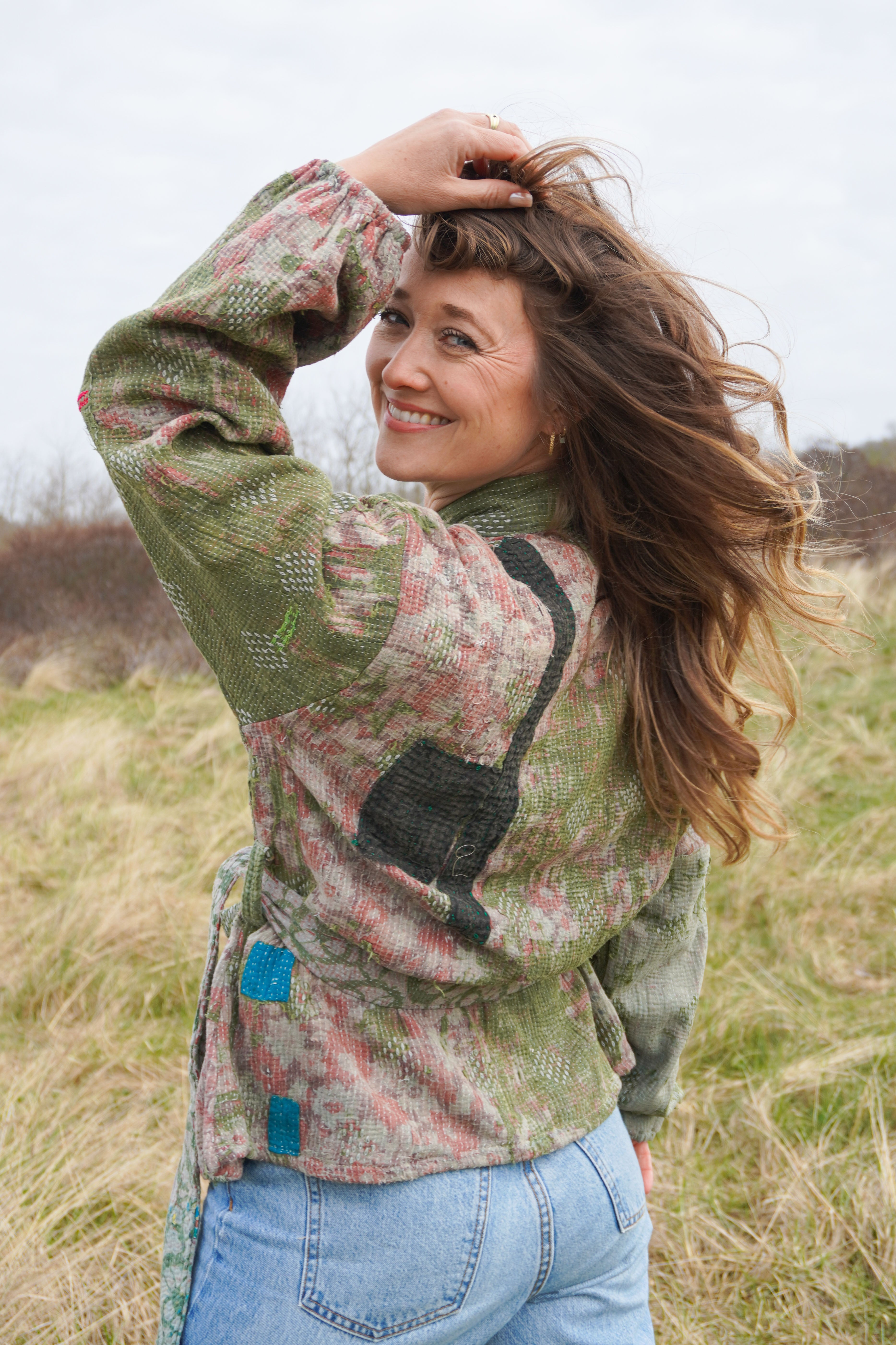 Majstudio / sari coat short / vintage rugged 082