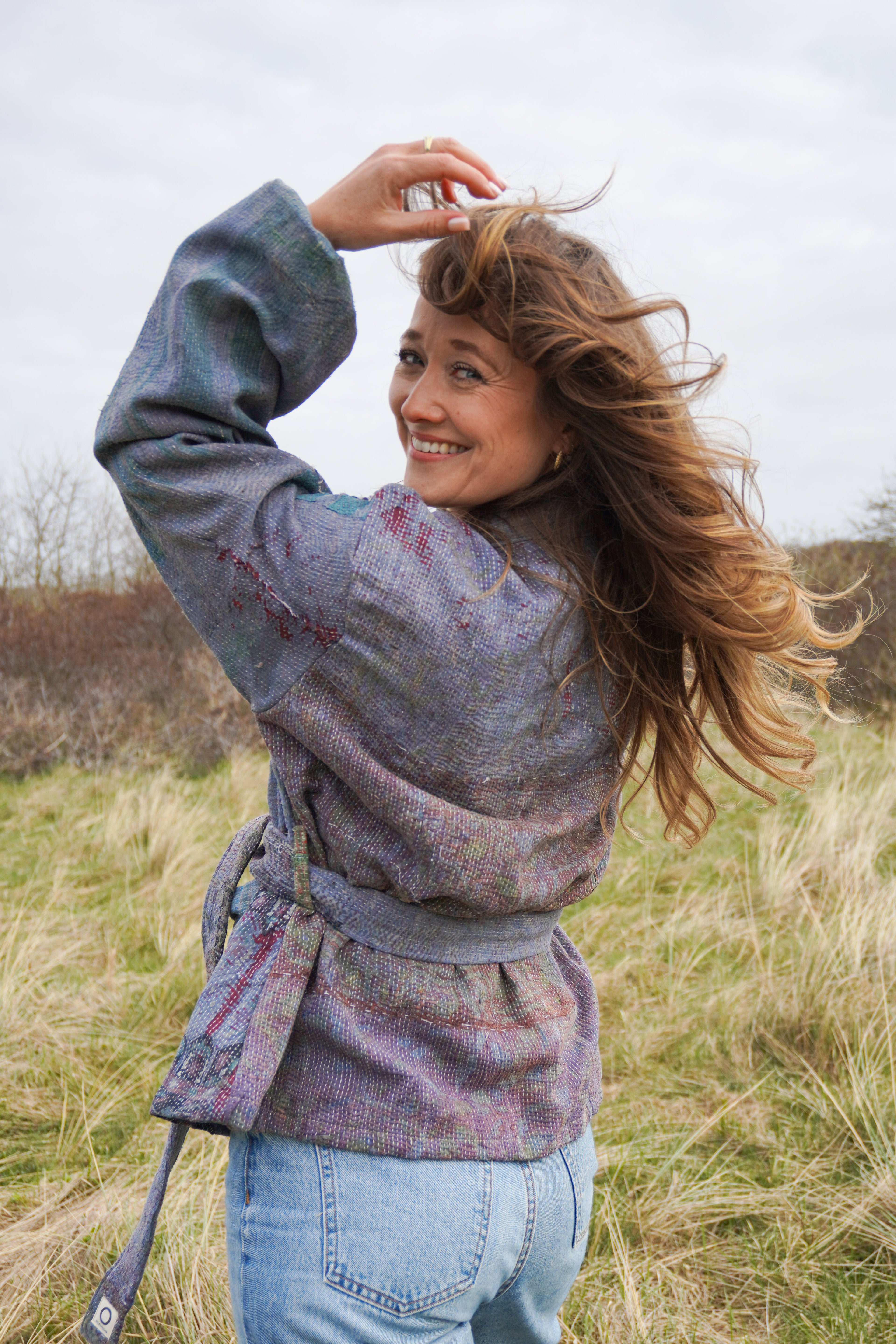 Majstudio / sari coat short / vintage rugged 083