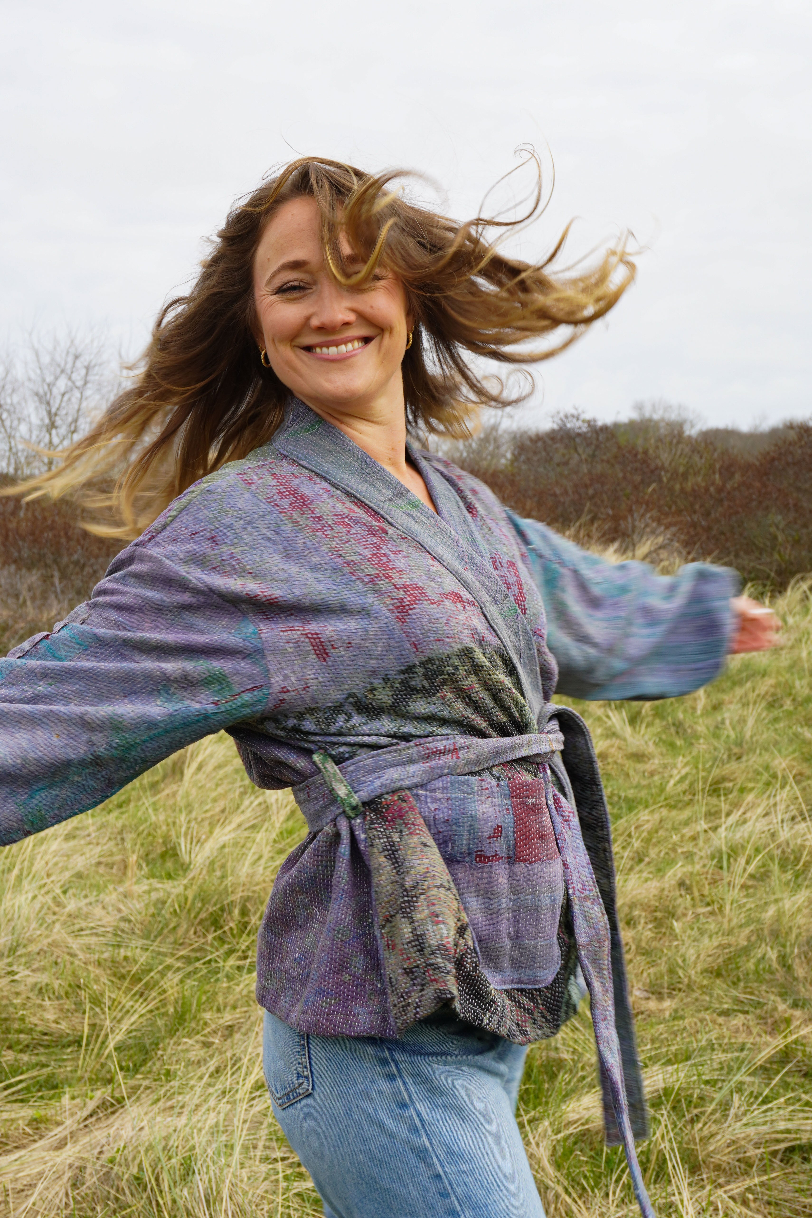 Majstudio / sari coat short / vintage rugged 083