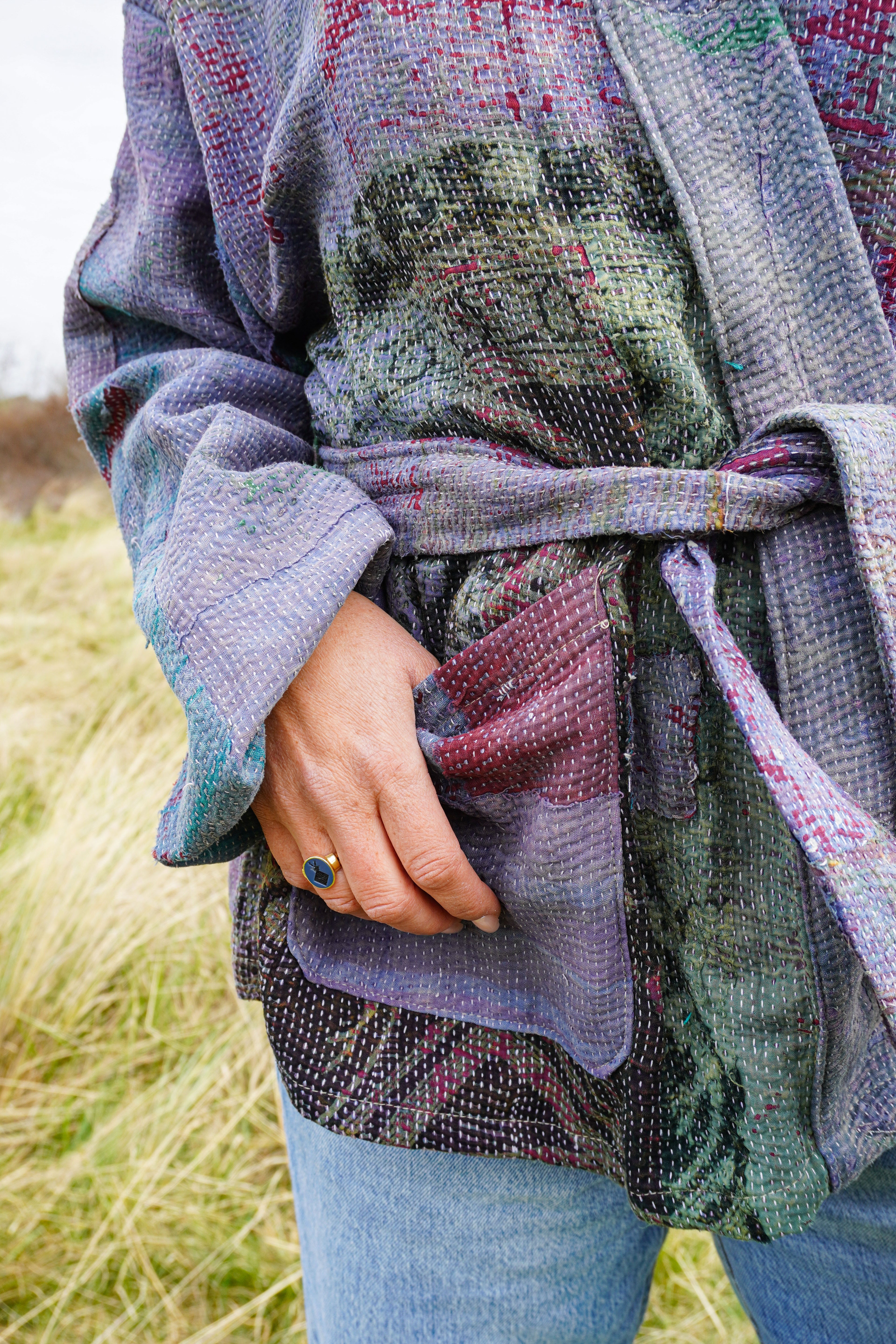 Majstudio / sari coat short / vintage rugged 083