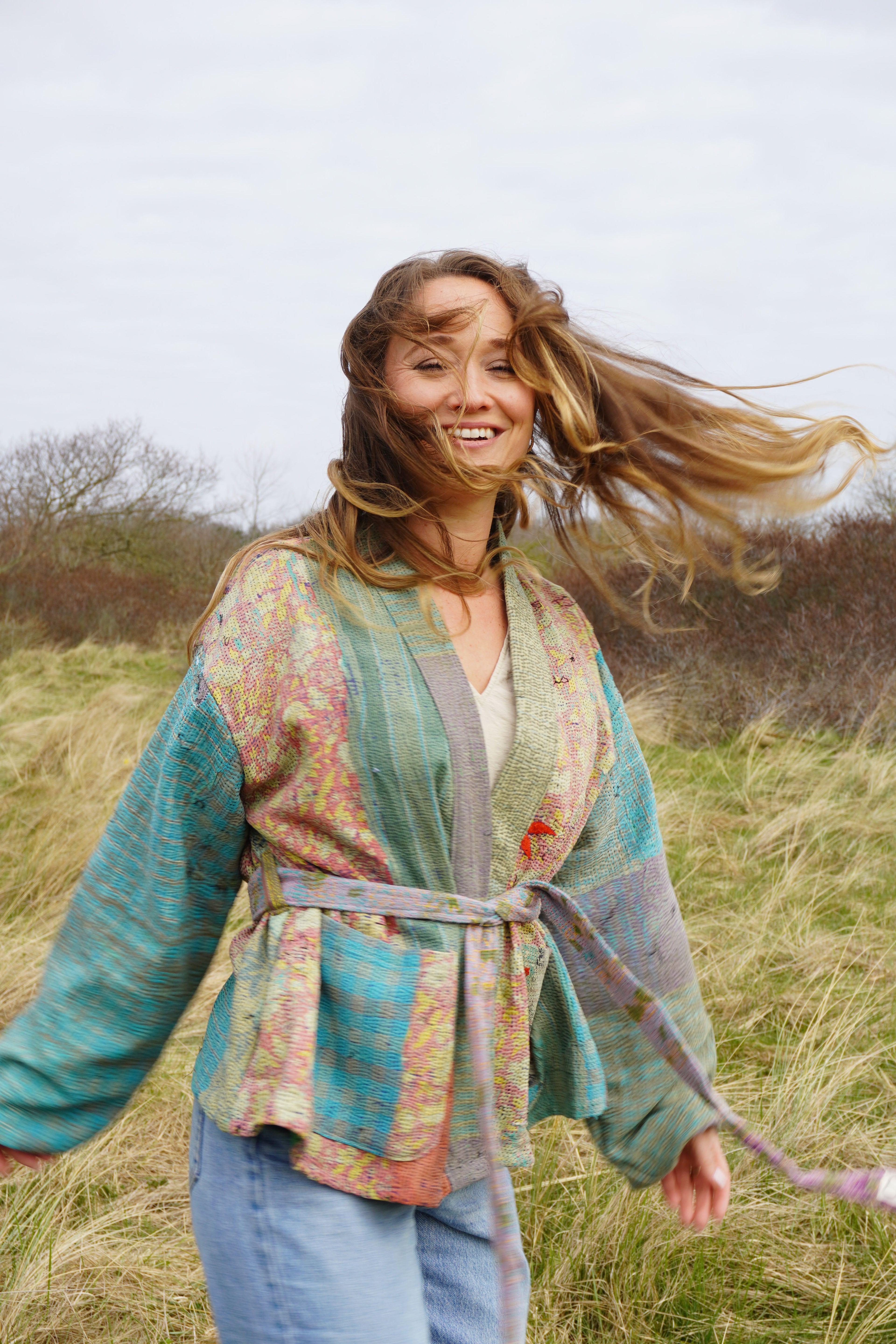 Majstudio / sari coat short / vintage rugged 084