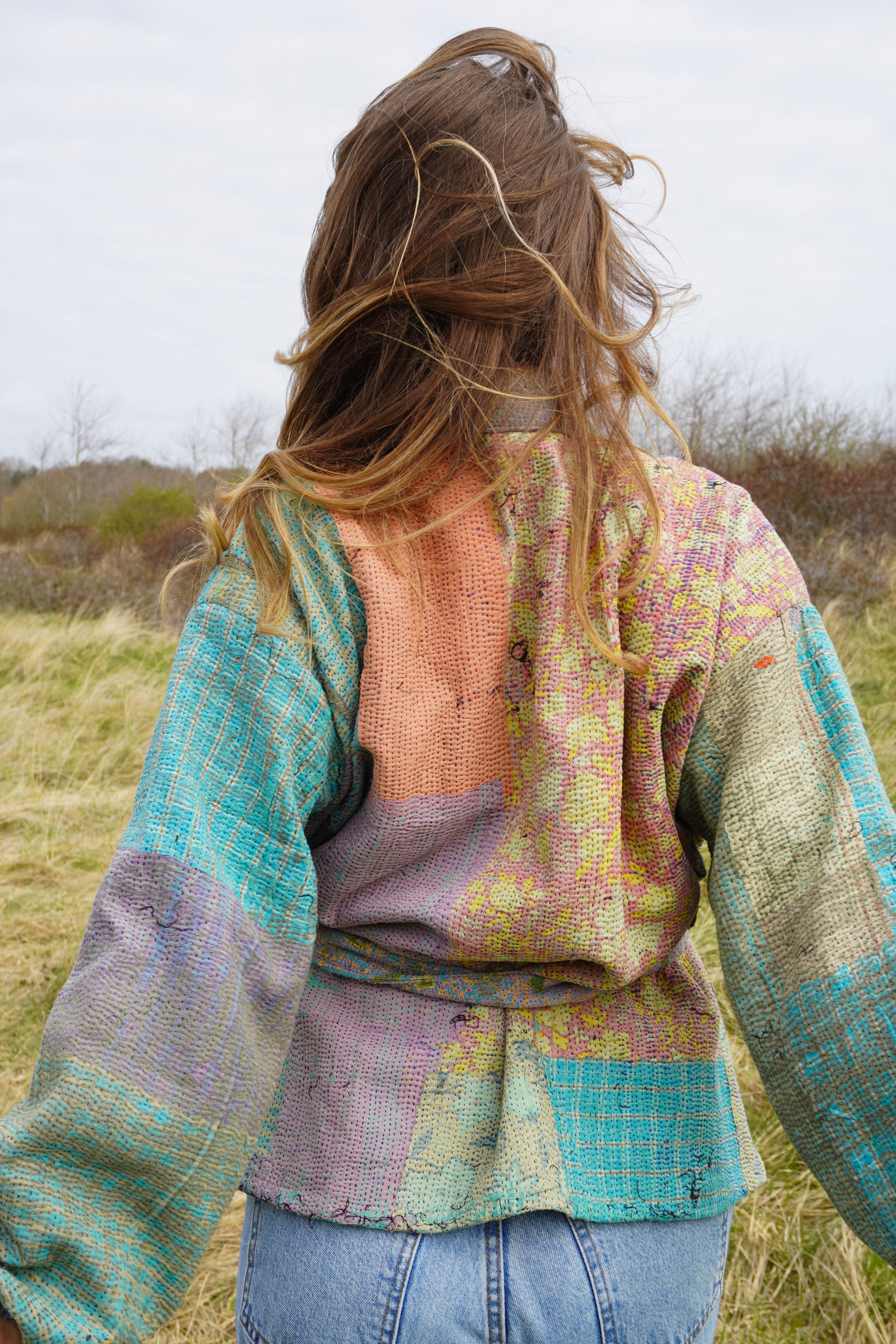 Majstudio / sari coat short / vintage rugged 084