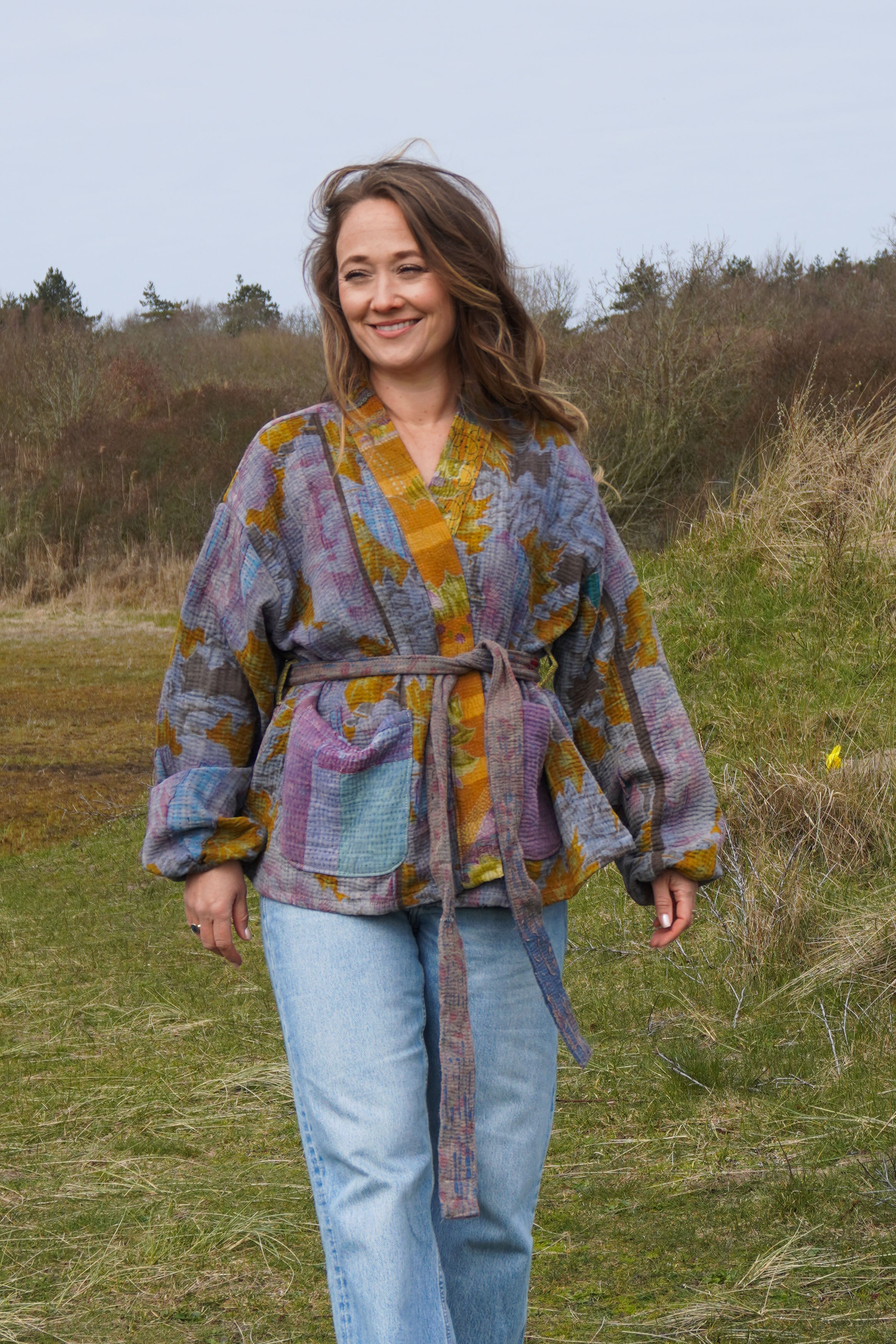 Majstudio / sari coat short / vintage rugged 085