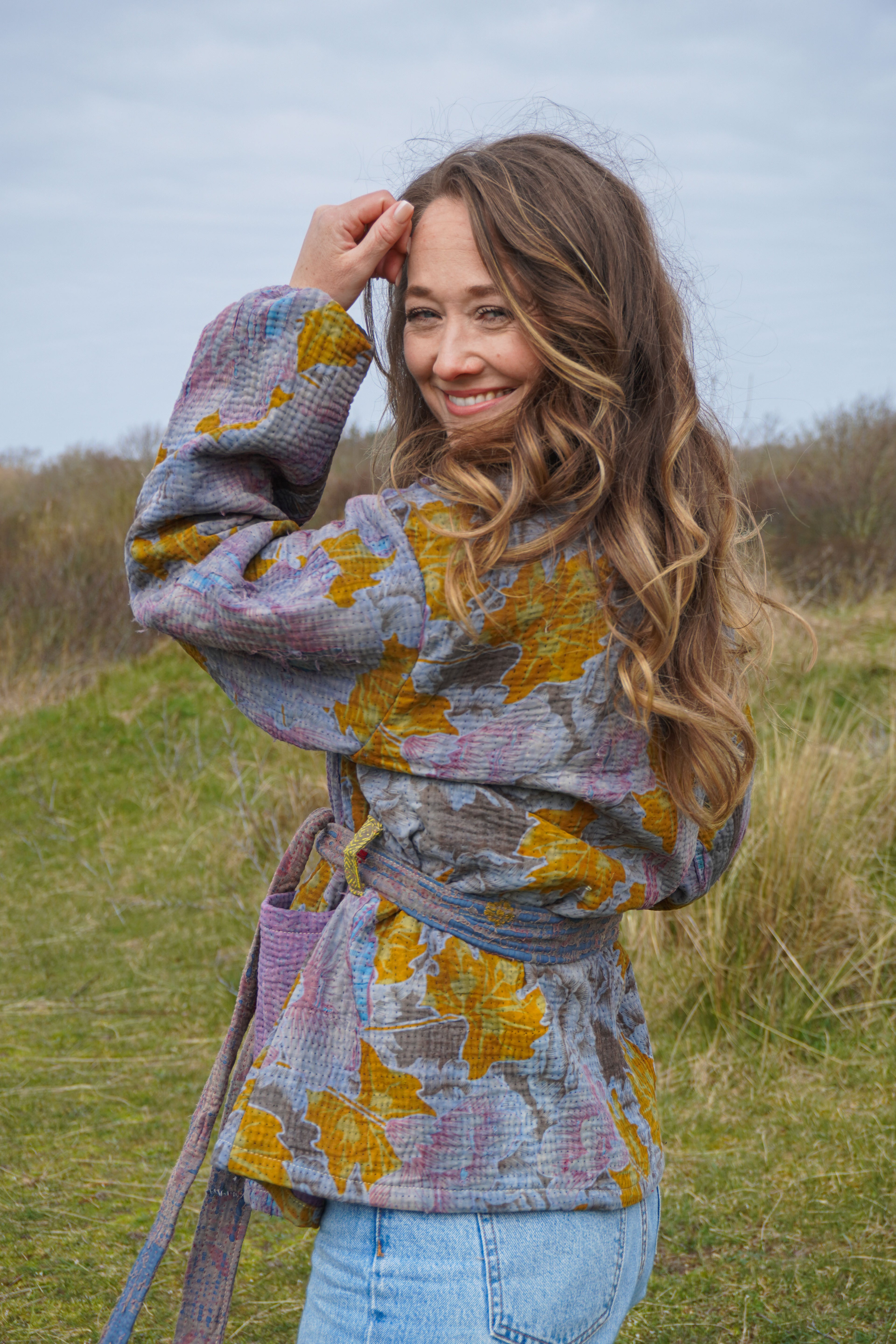 Majstudio / sari coat short / vintage rugged 085