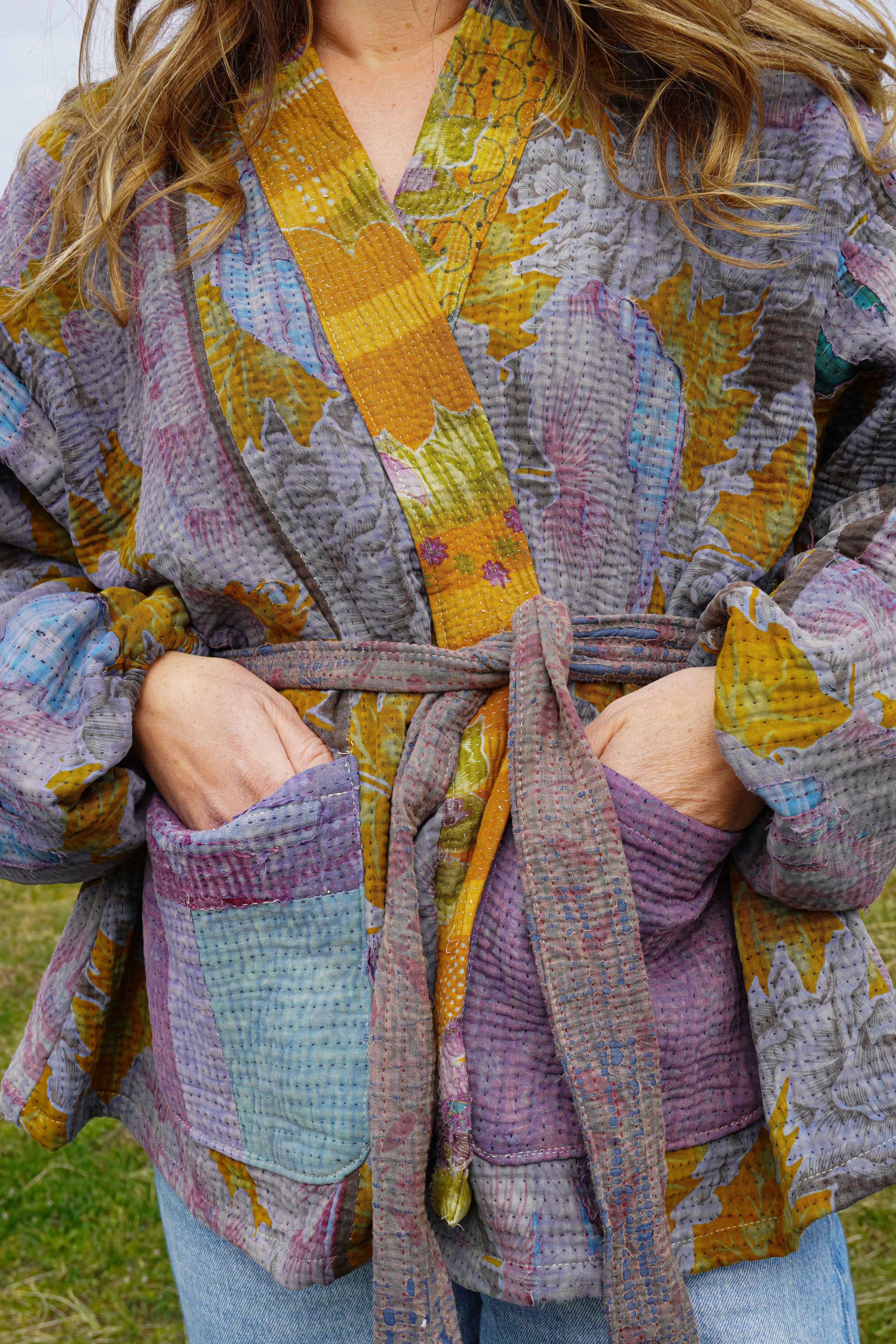 Majstudio / sari coat short / vintage rugged 085