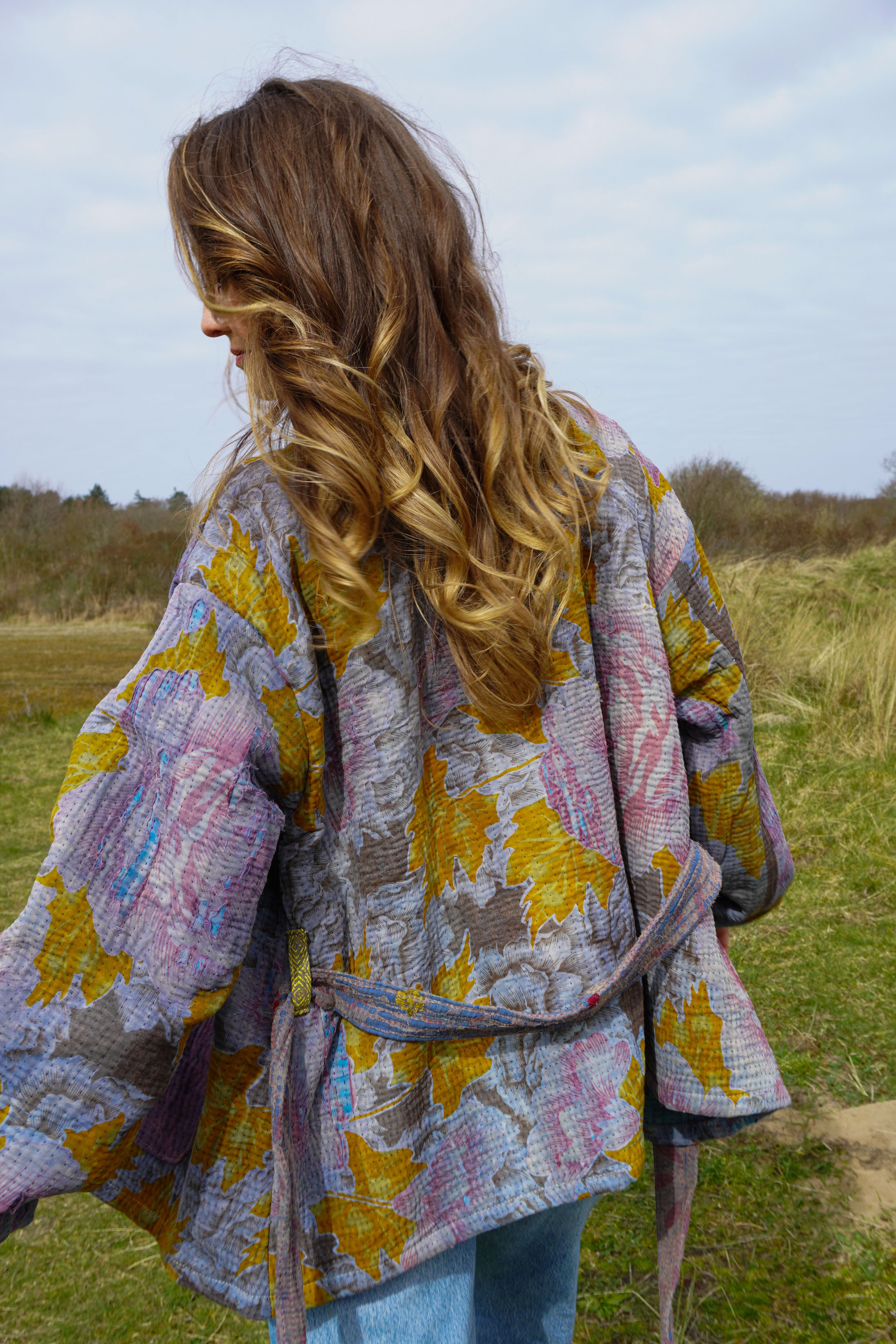 Majstudio / sari coat short / vintage rugged 085