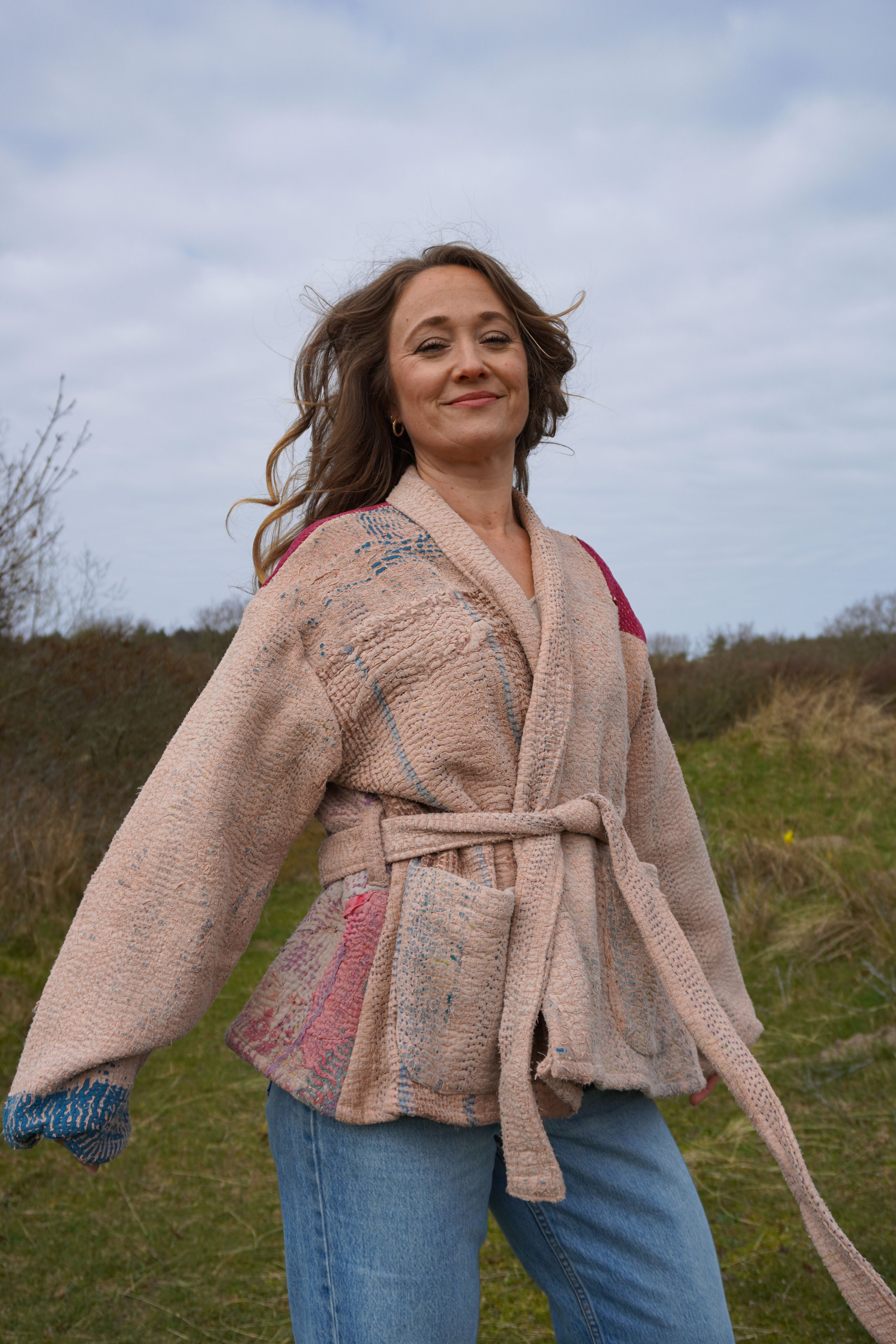 Majstudio / sari coat short / vintage rugged 086