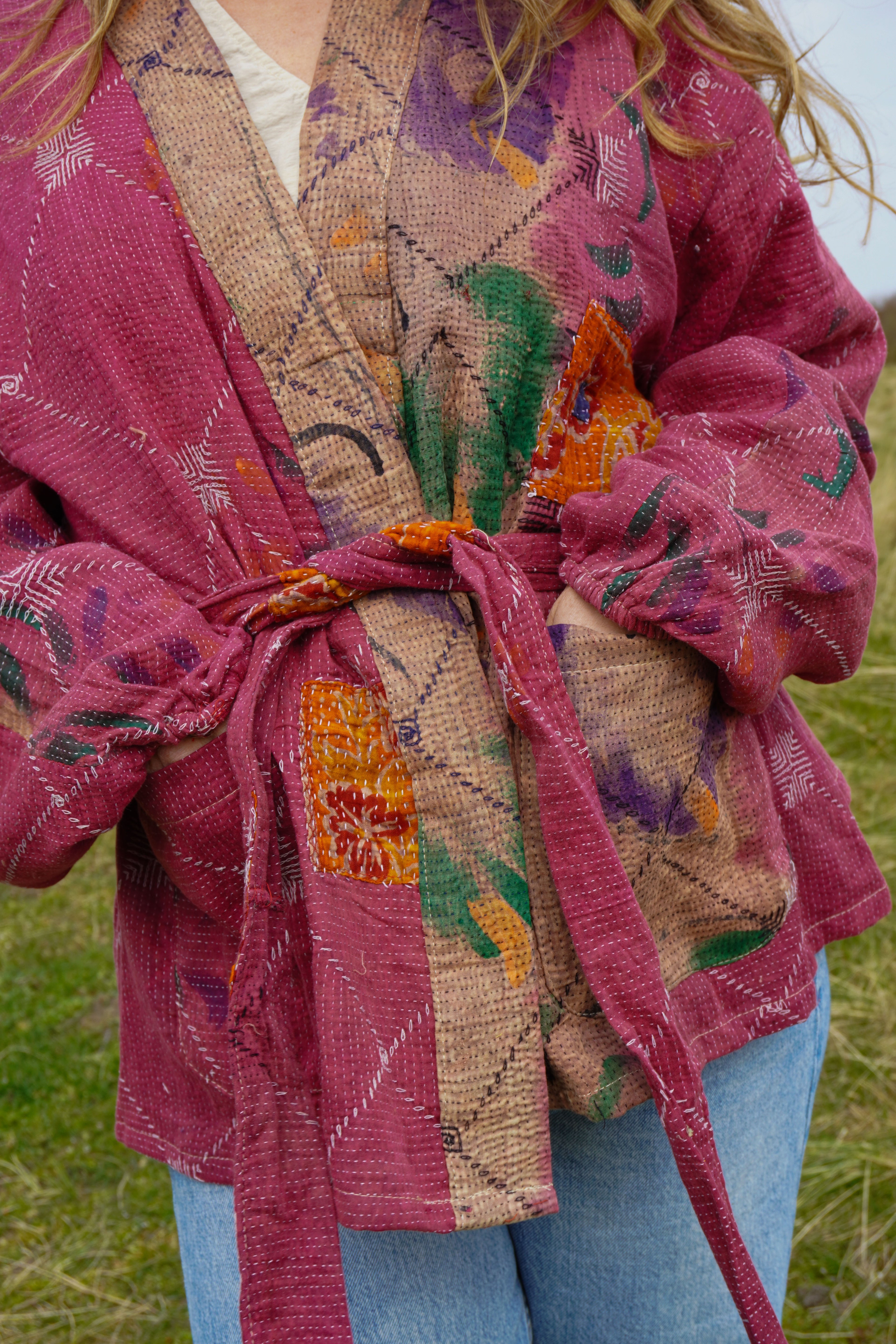 Majstudio / sari coat short / vintage rugged 087