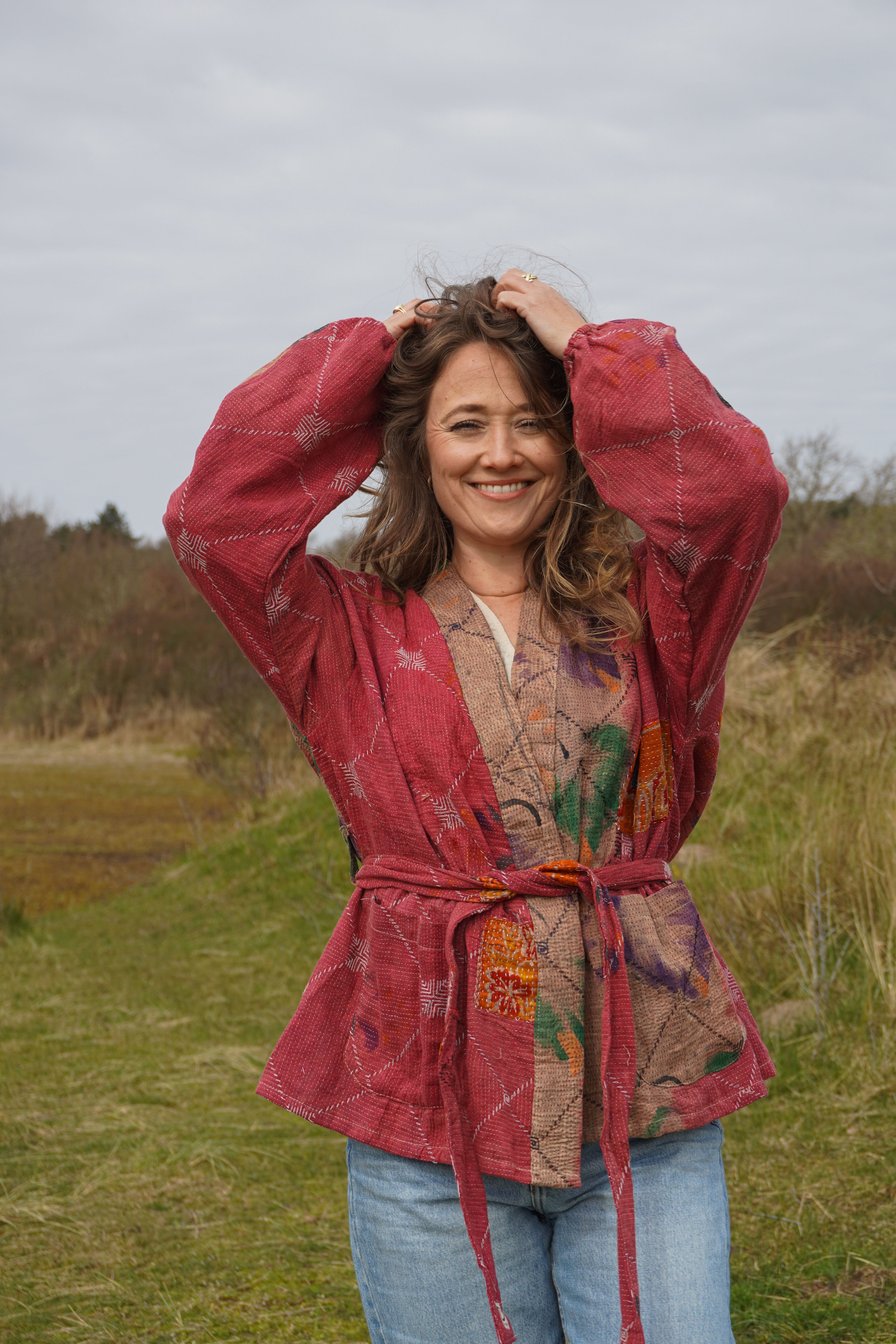 Majstudio / sari coat short / vintage rugged 087