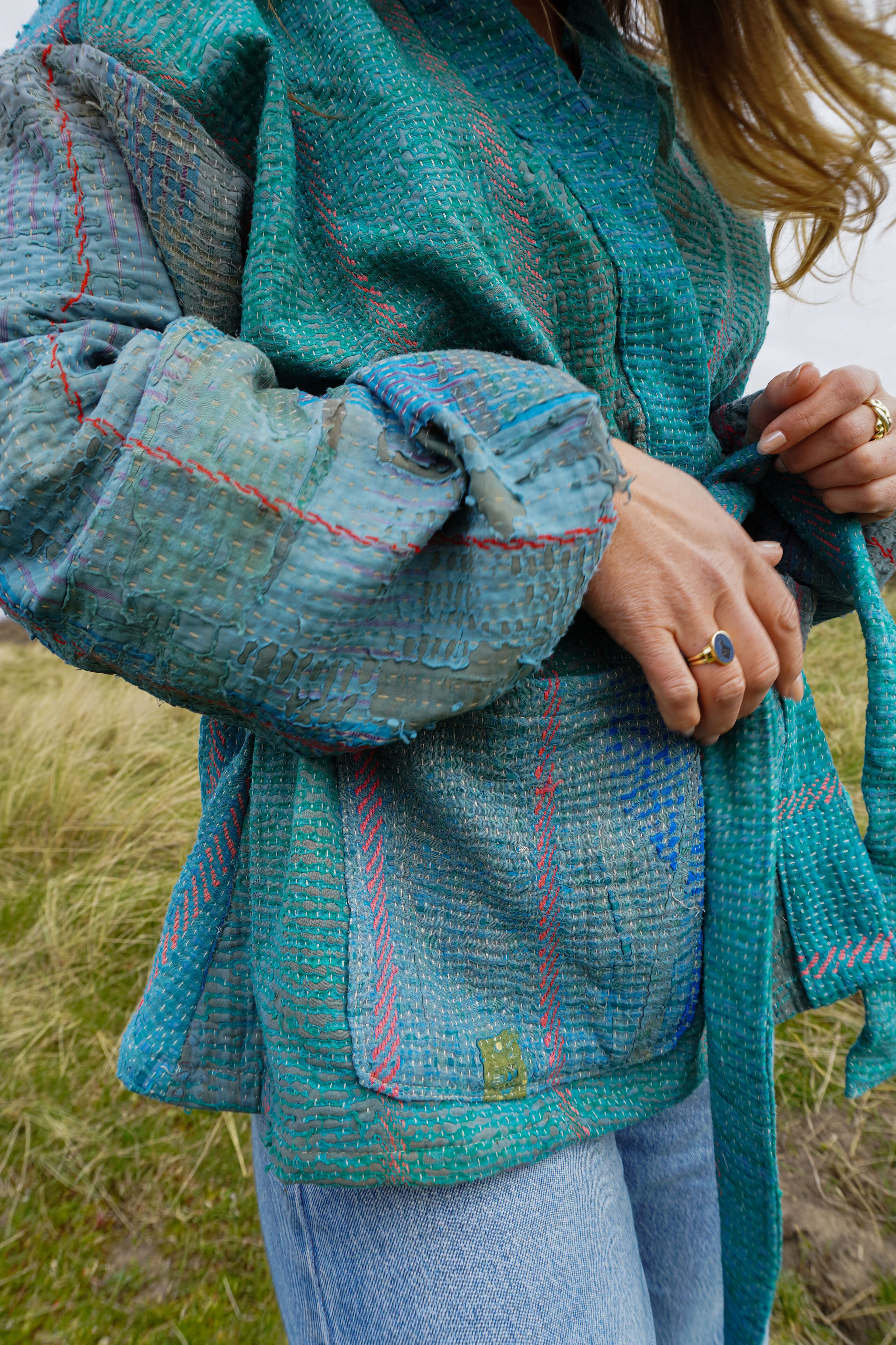 Majstudio / sari coat short / vintage rugged 088