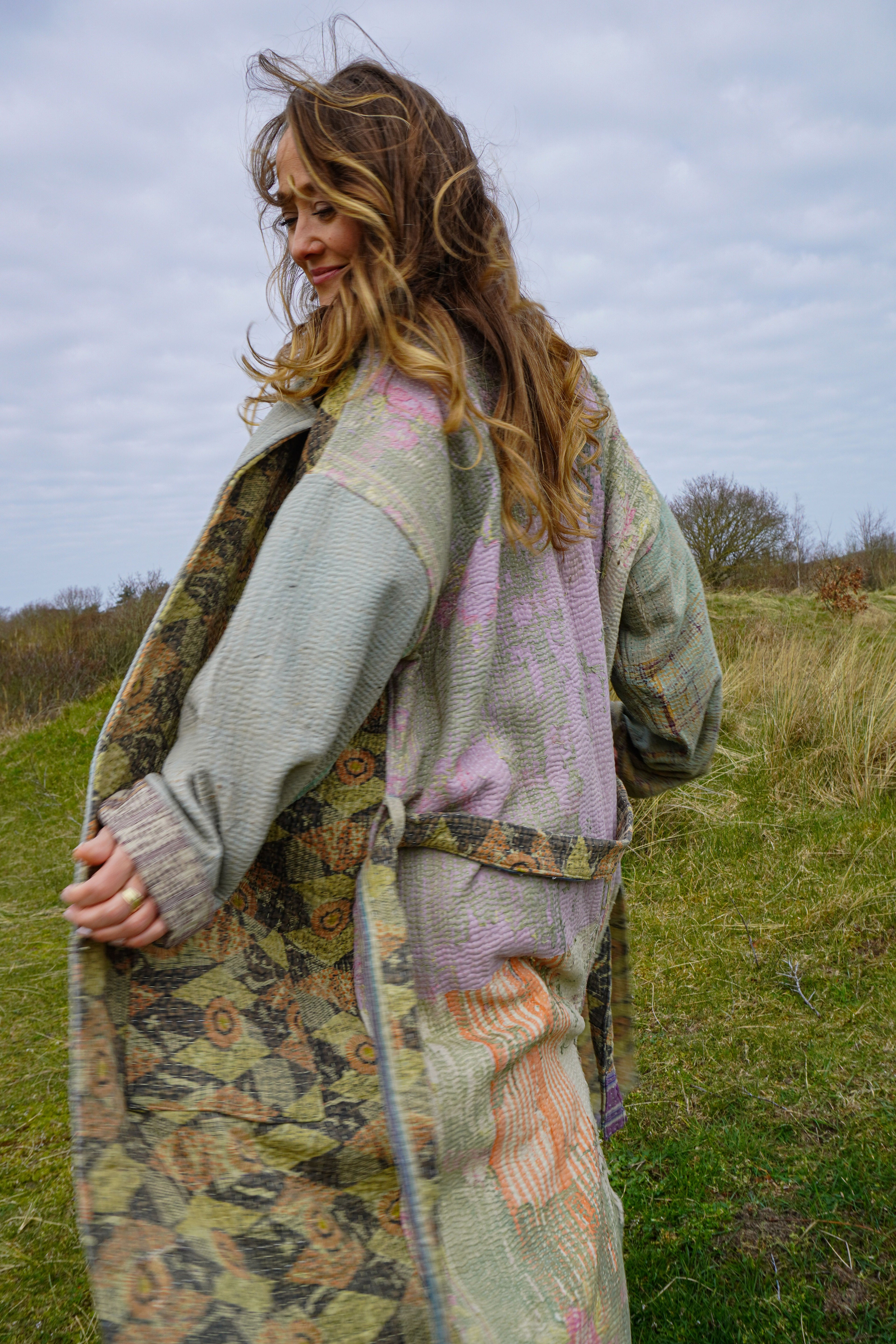 Majstudio / sari coat long / Vintage rugged 080