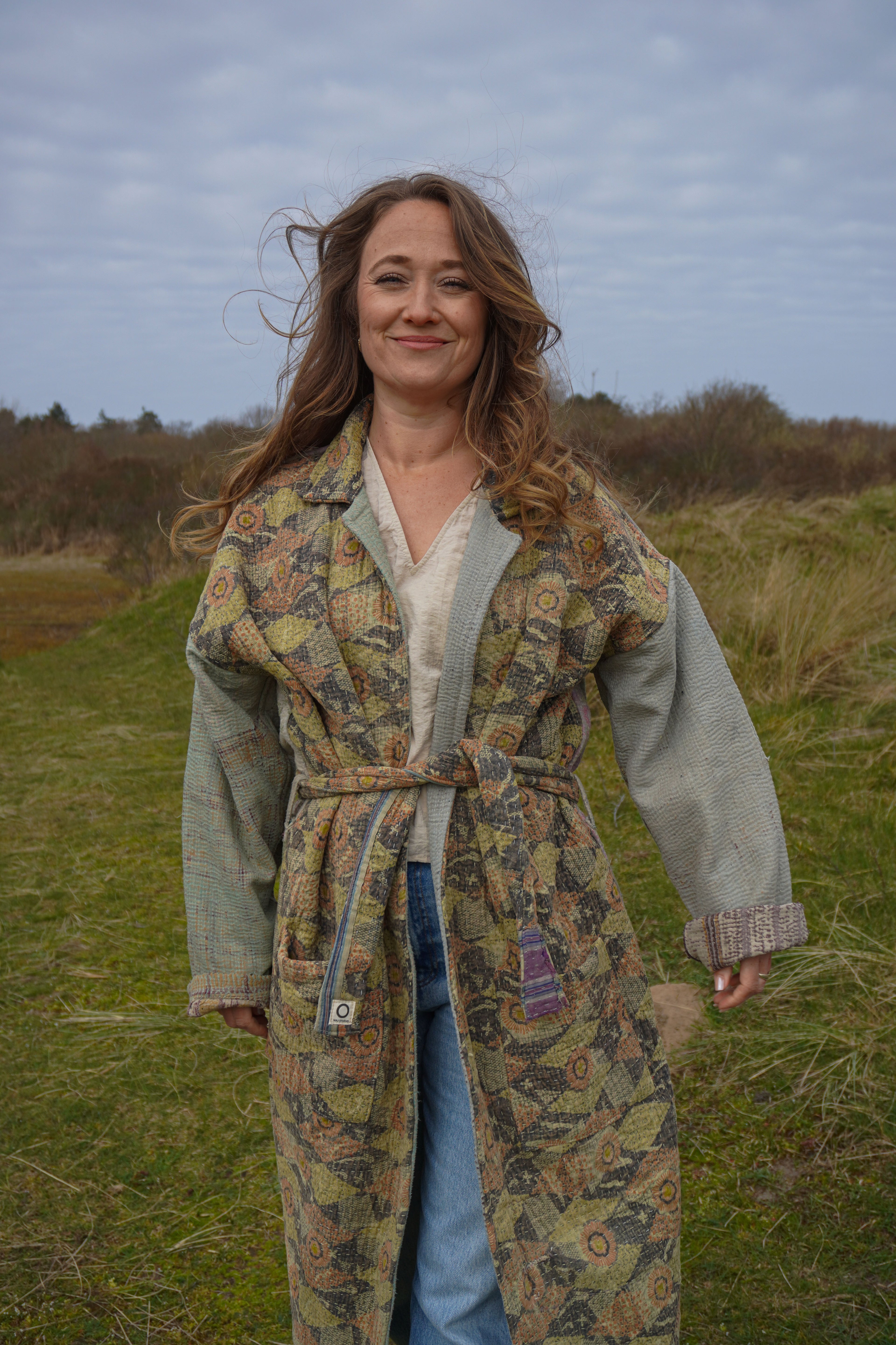 Majstudio / sari coat long / Vintage rugged 080