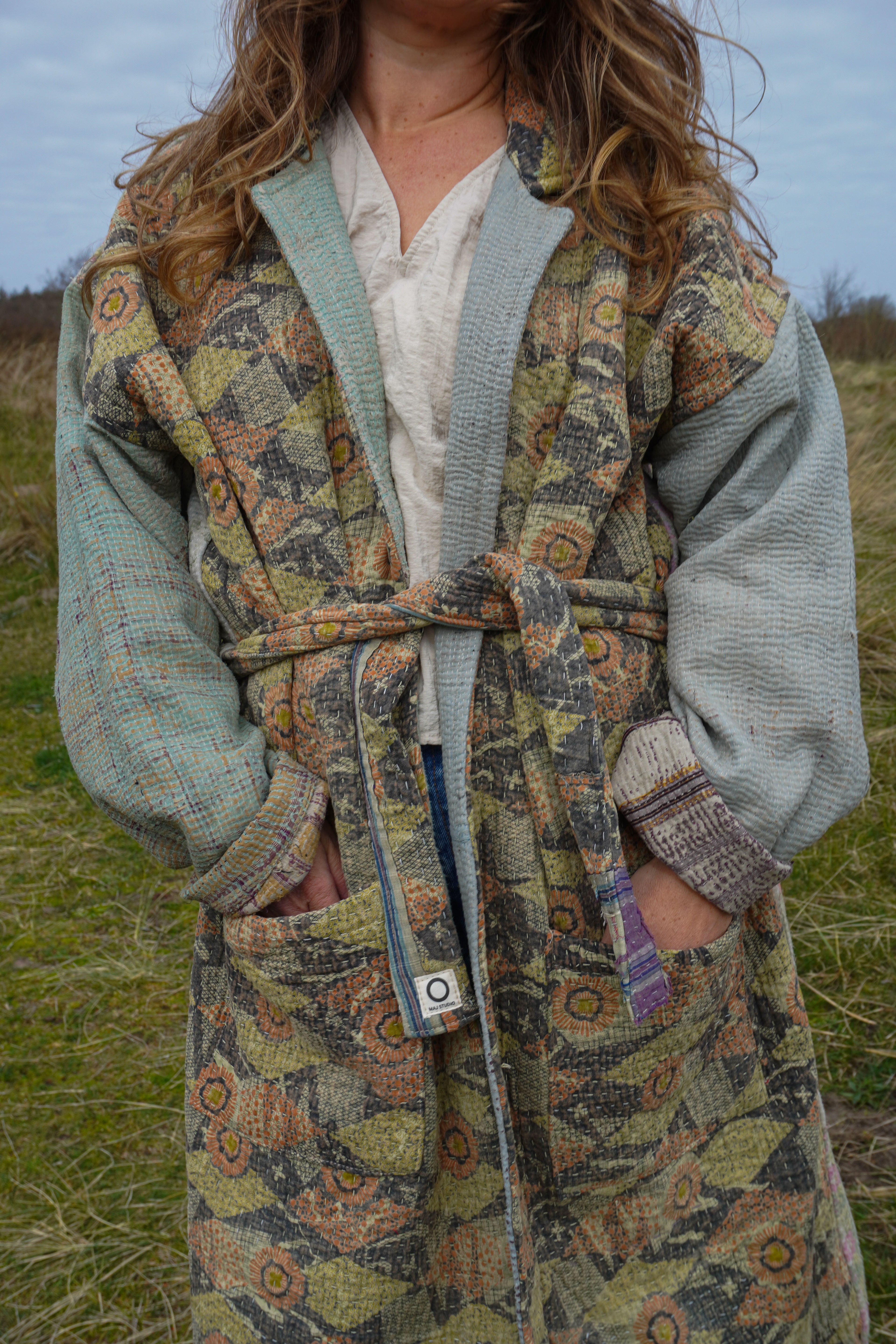 Majstudio / sari coat long / Vintage rugged 080