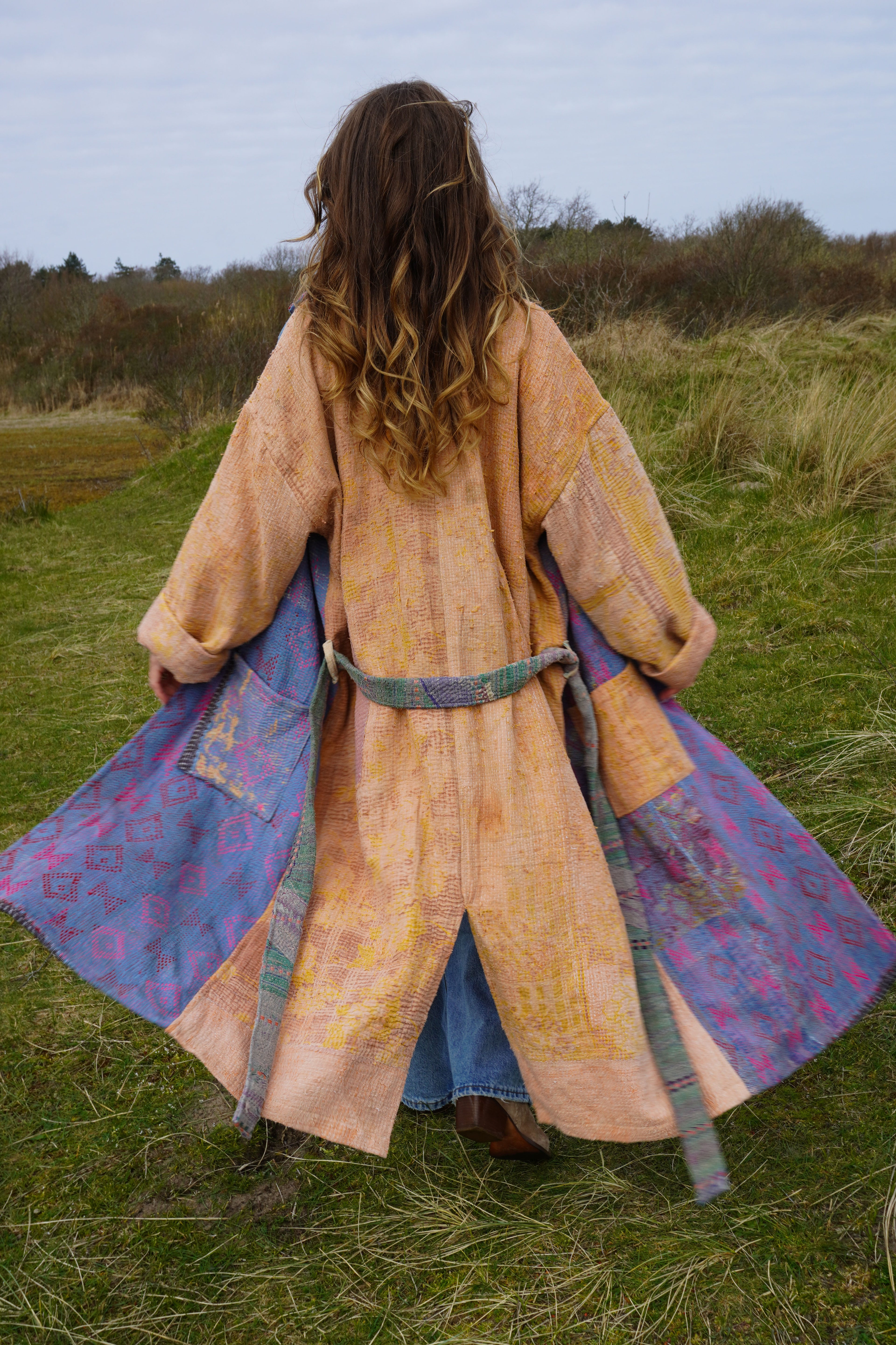 Majstudio / sari coat long / Vintage rugged 081