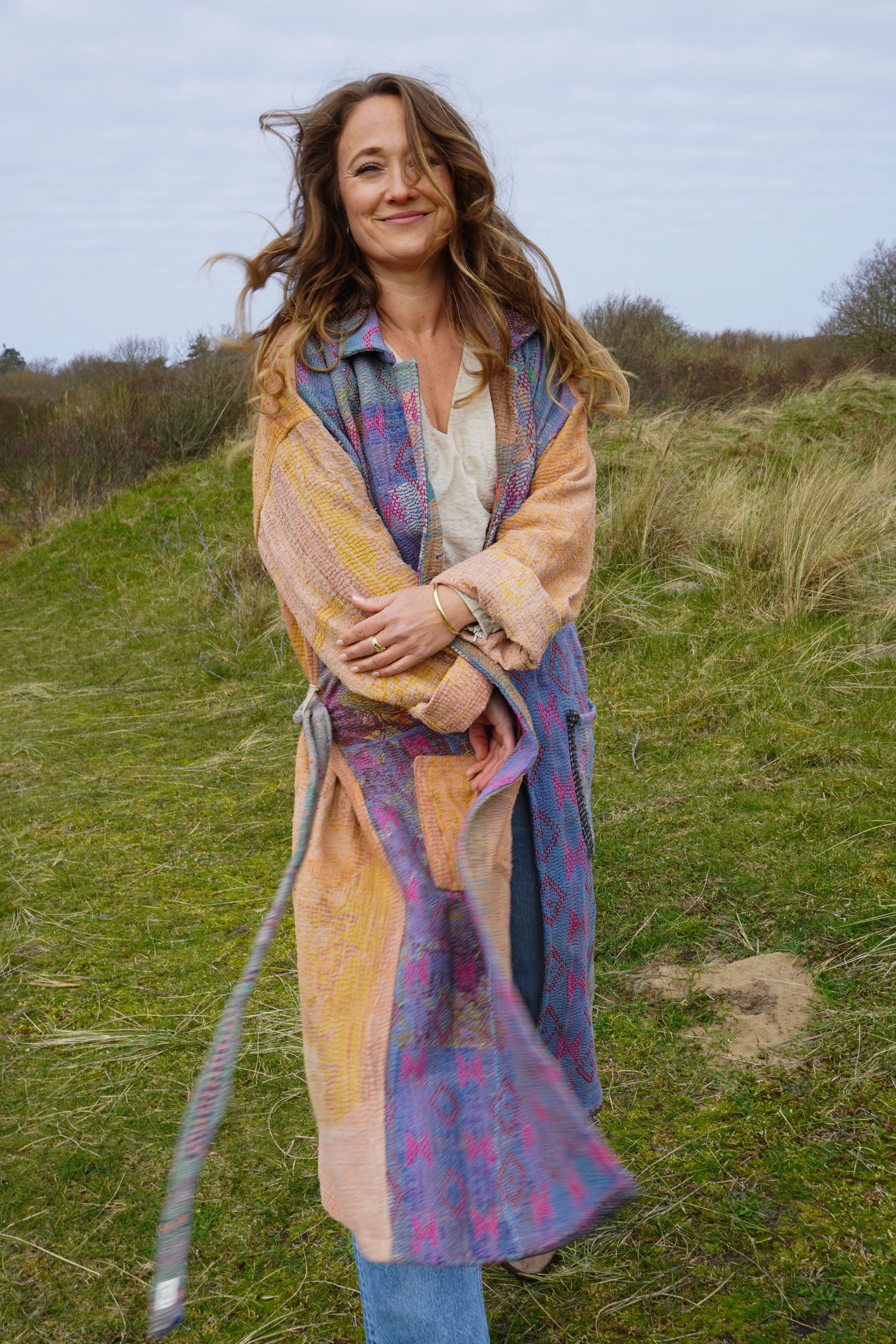 Majstudio / sari coat long / Vintage rugged 081