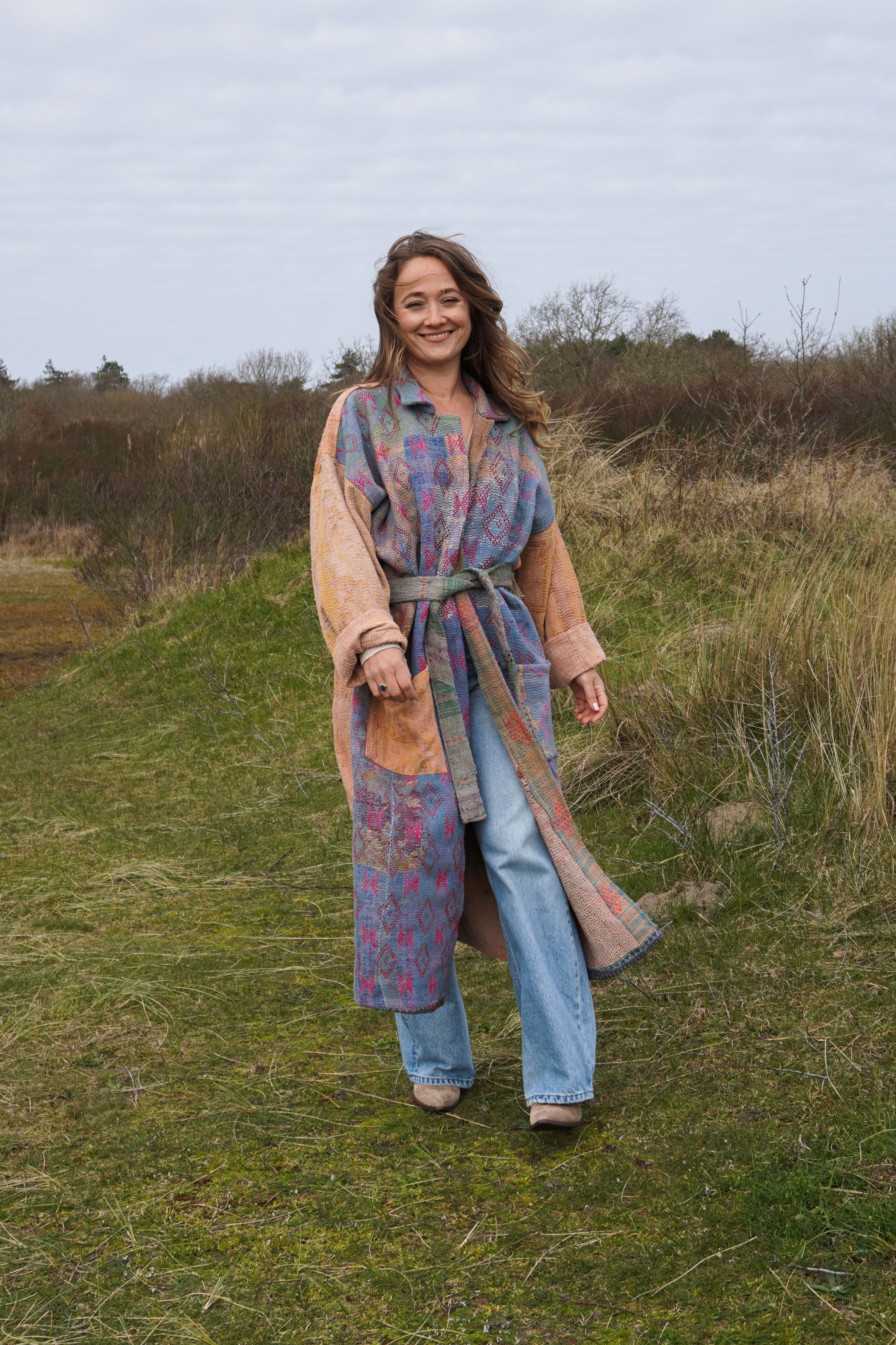 Majstudio / sari coat long / Vintage rugged 081