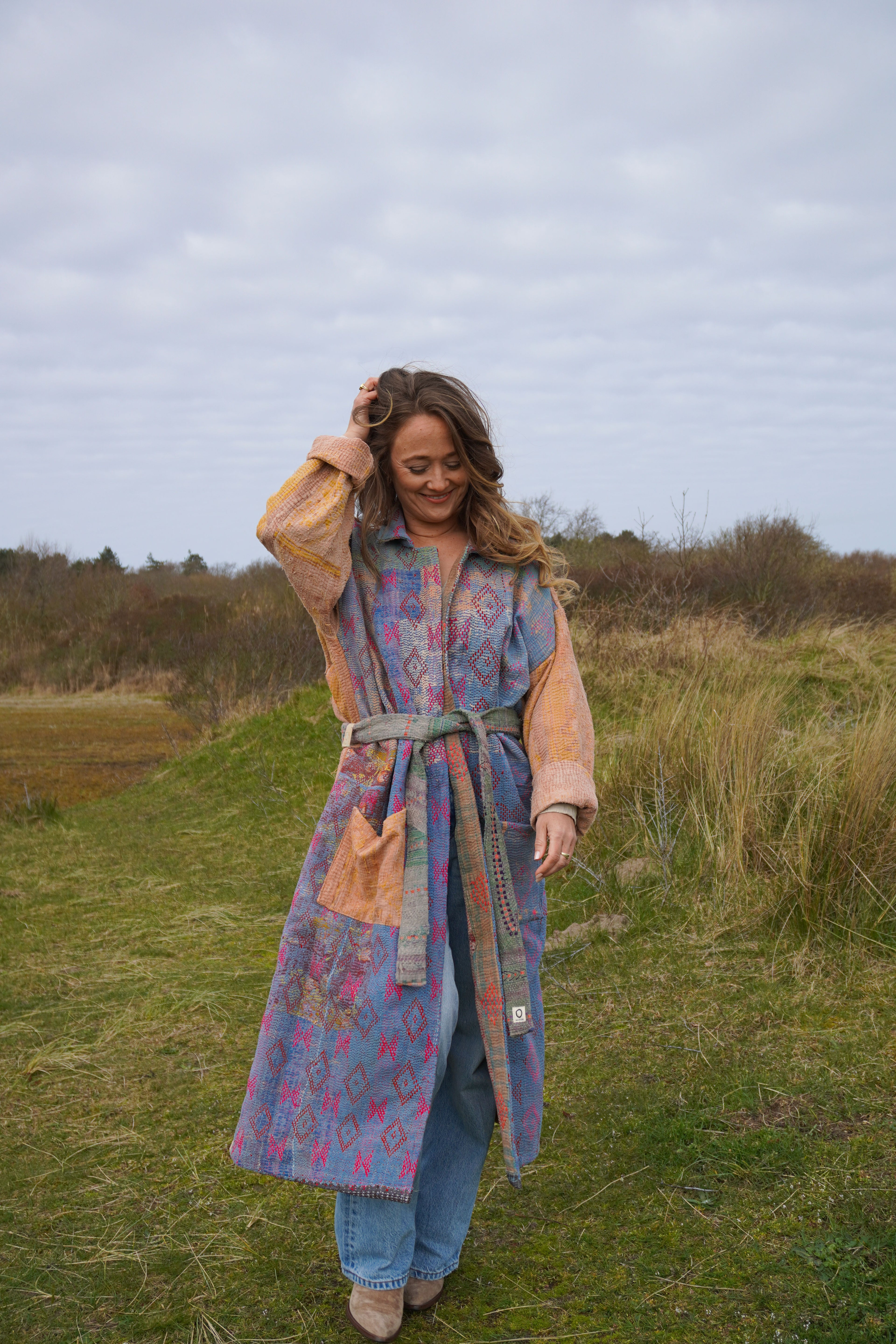 Majstudio / sari coat long / Vintage rugged 081